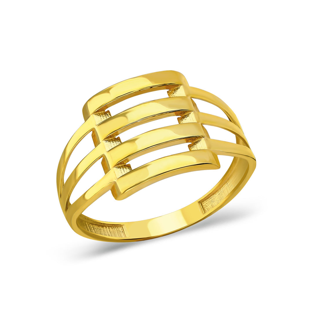 Smooth Ribbed Ring - 925 SILVER
