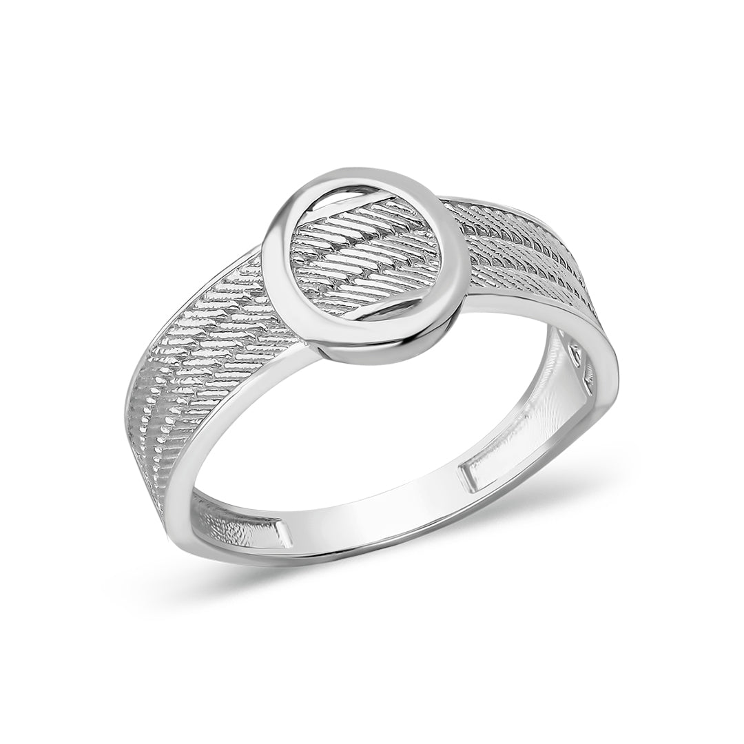 OVALER FLECHT RING MIT STEIN | 925 SILBER