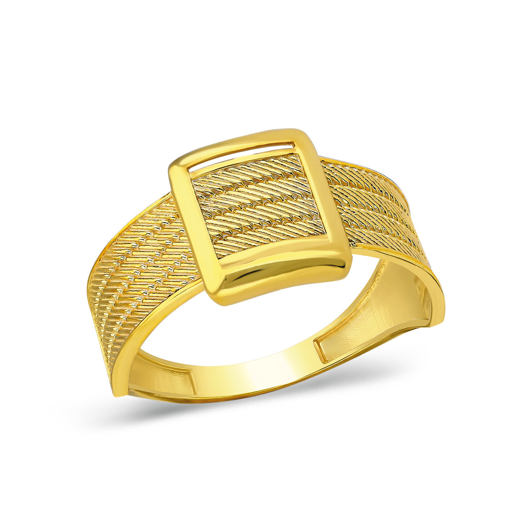 Classic Buckled Wicker Ring - 925 SILVER