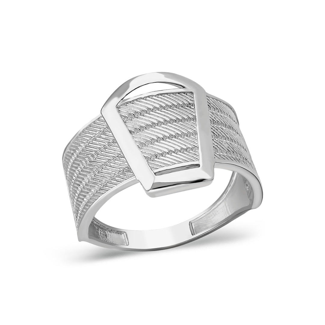 Thick Straw Ring Without Stone - 925 SILVER