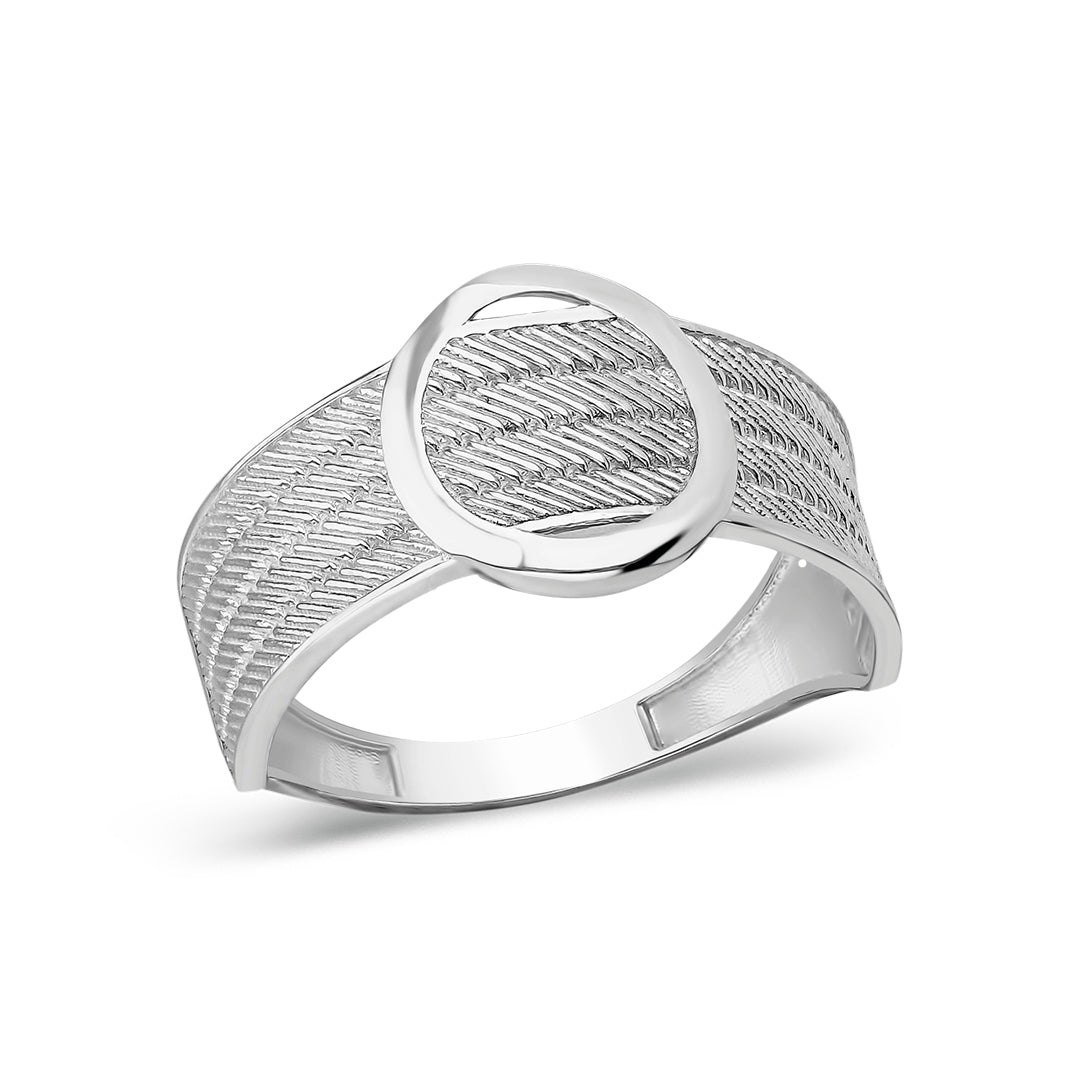 Four Row Classic Round Wicker Ring - 925 SILVER