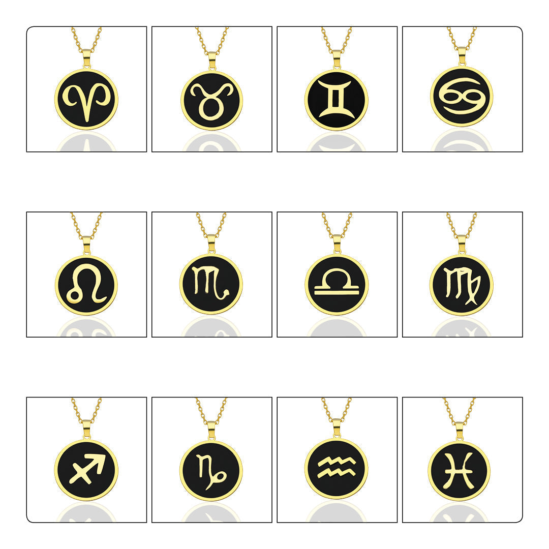 Colorful Libra Zodiac Necklace - 925 Silver