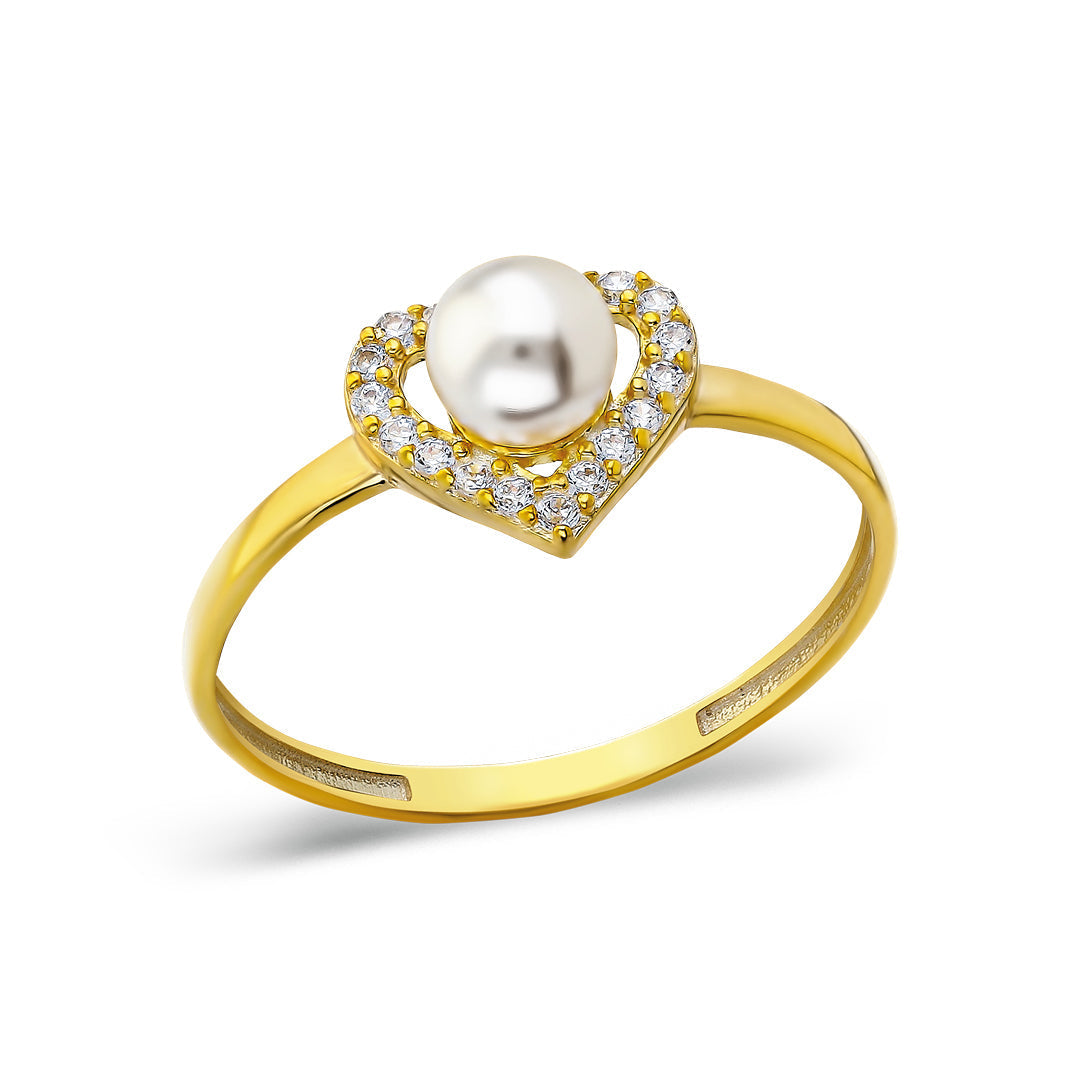 Heart Pearl Ring - 925 SILVER