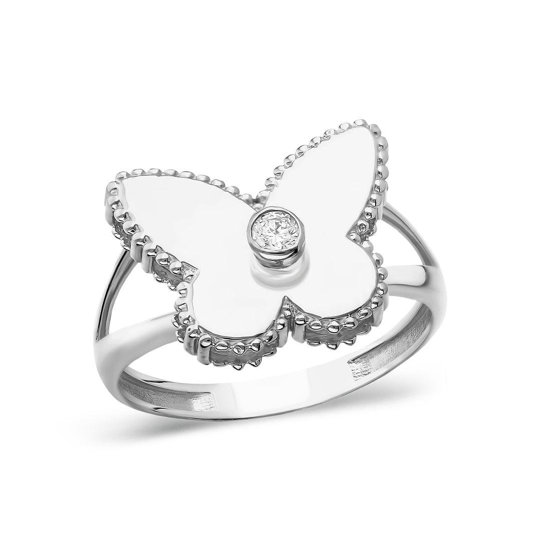 Solitaire Large Butterfly Ring - 925 SILVER