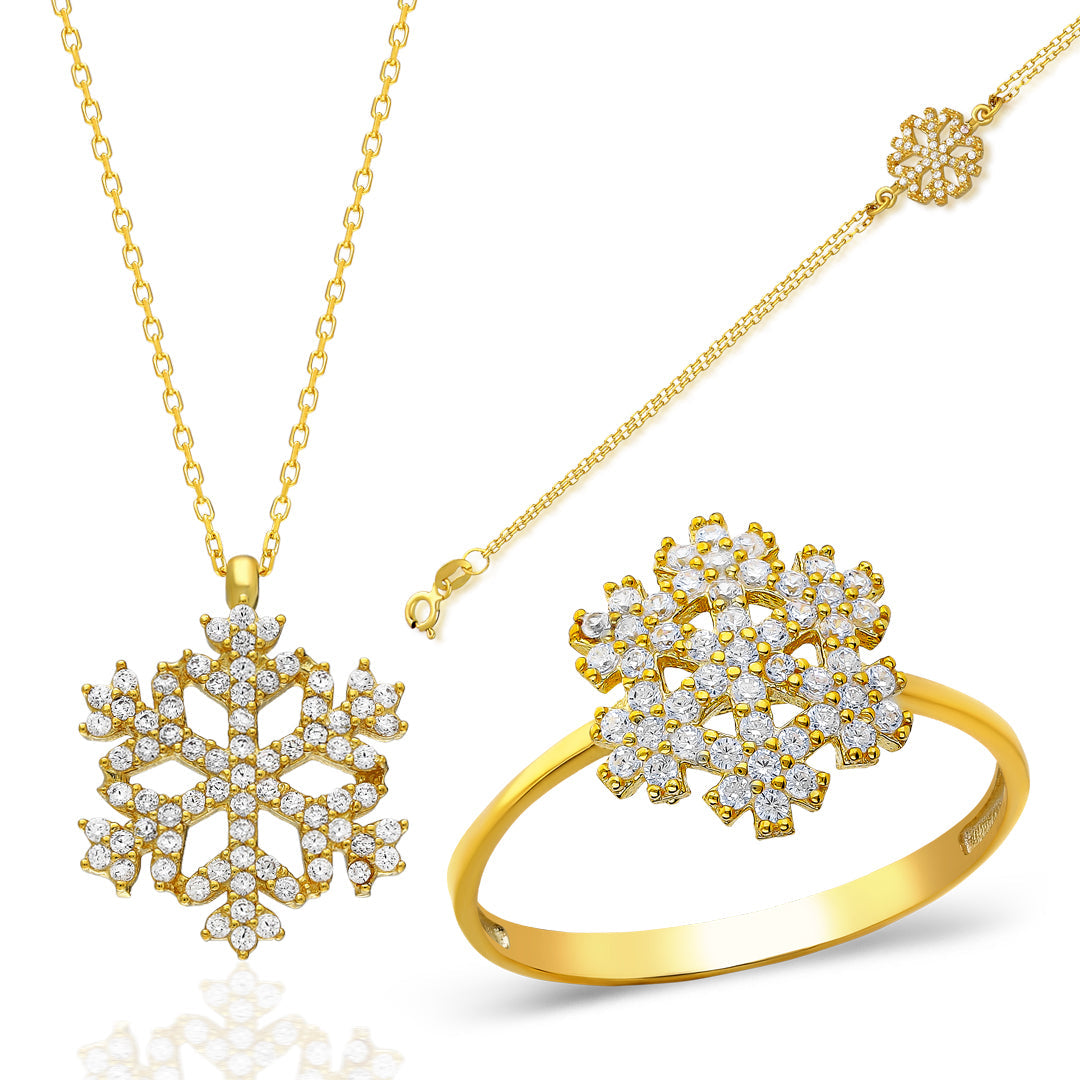 SCHNEEFLOCKEN SET | 925 SILBER