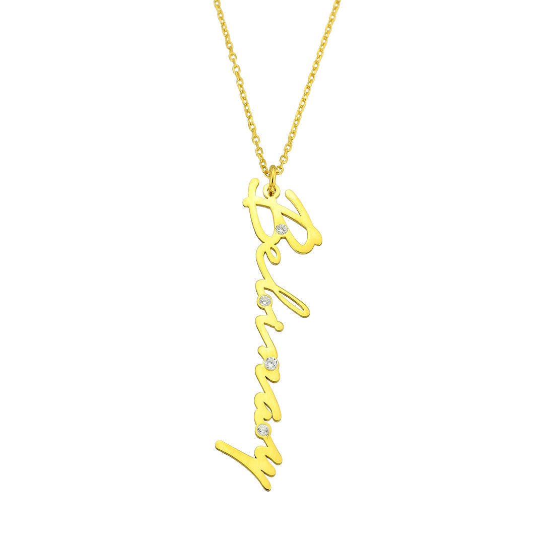 Stone Vertical Signature Necklace