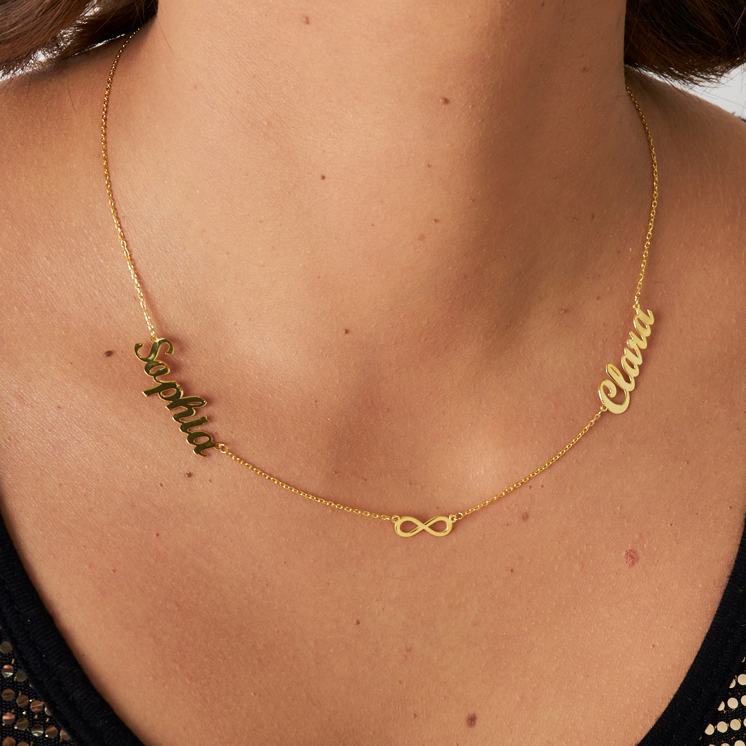 INFINITY HALSKETTE MIT 2 NAMEN | 925 SILBER