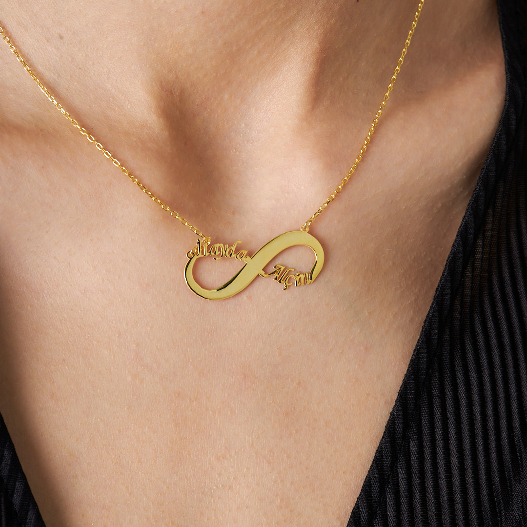 Two Name Infinity Necklace - 925 SILVER