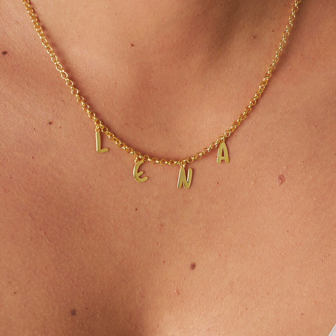4 Letter Name Necklace - 925 Silver