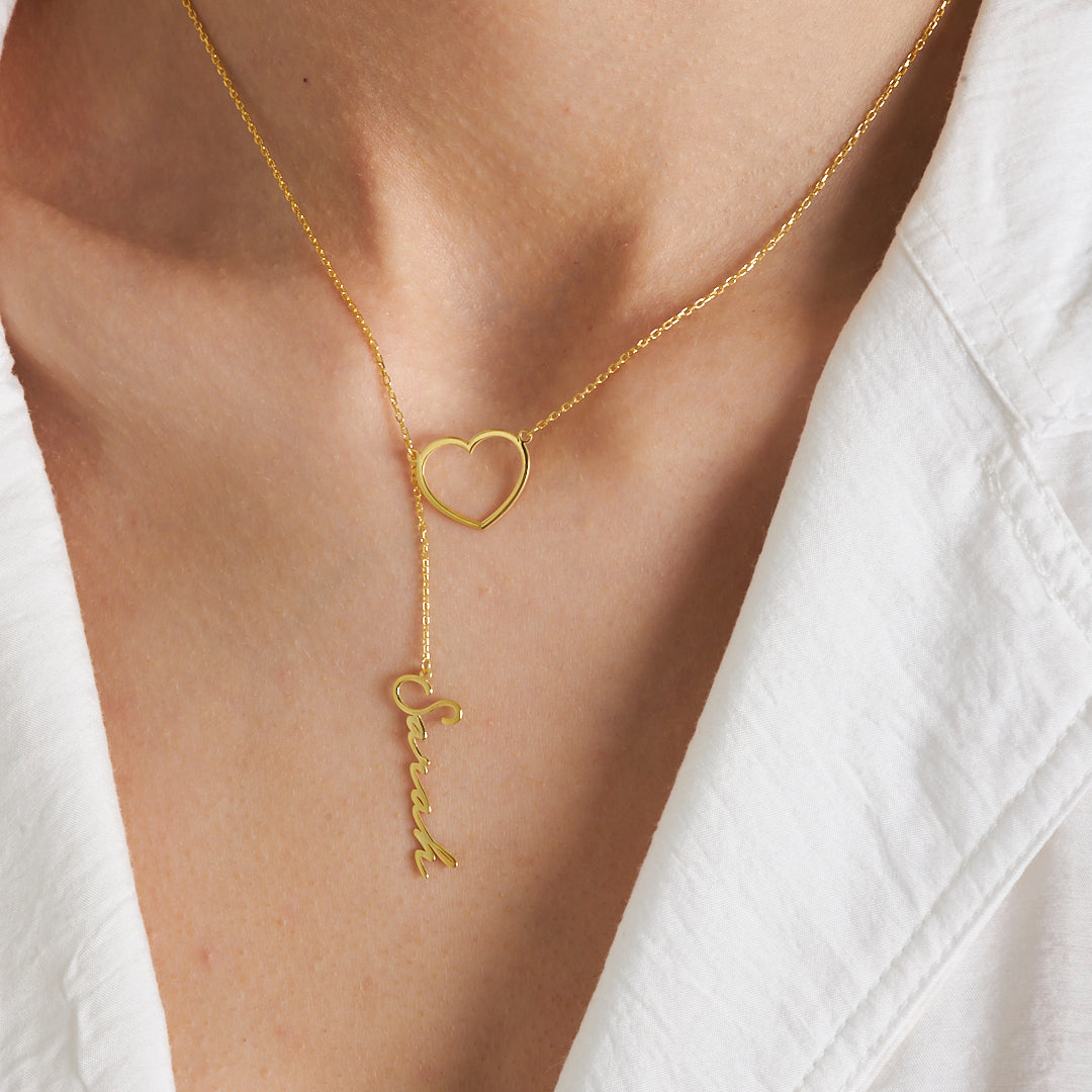 Heart Necklace Signature Name Necklace - 925 Silver