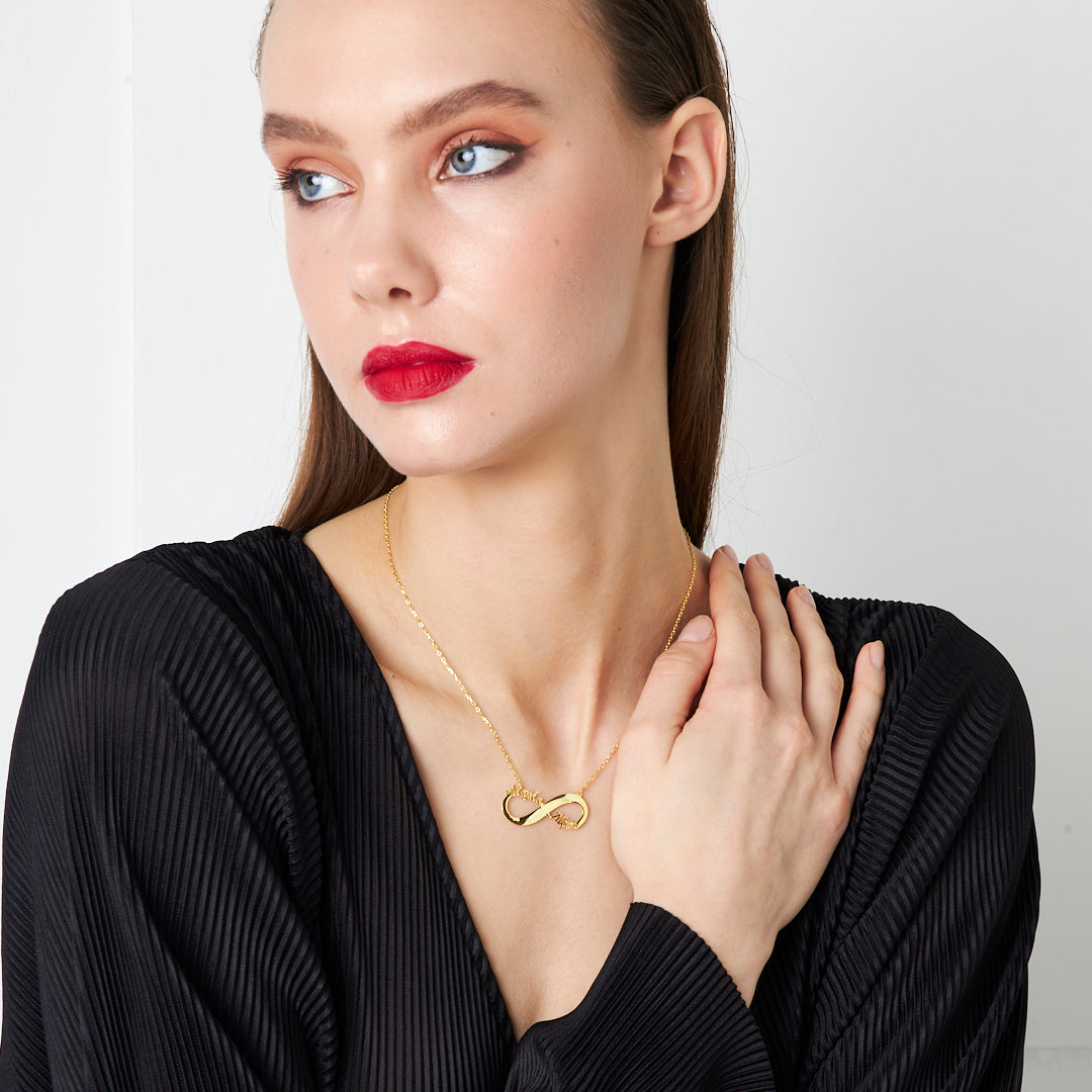 Two Name Infinity Necklace - 925 SILVER