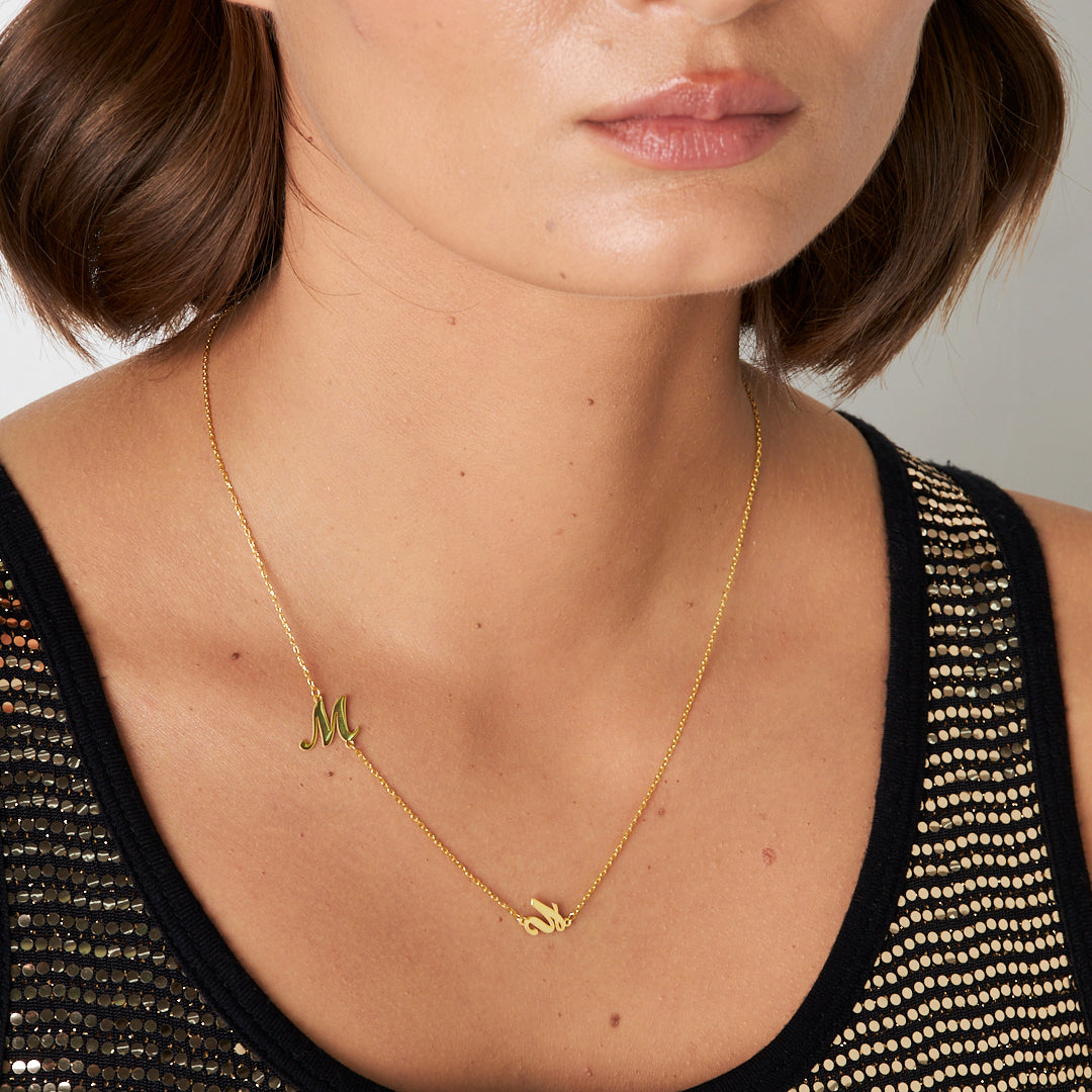 Alternative Initial Necklace - 925 Silver