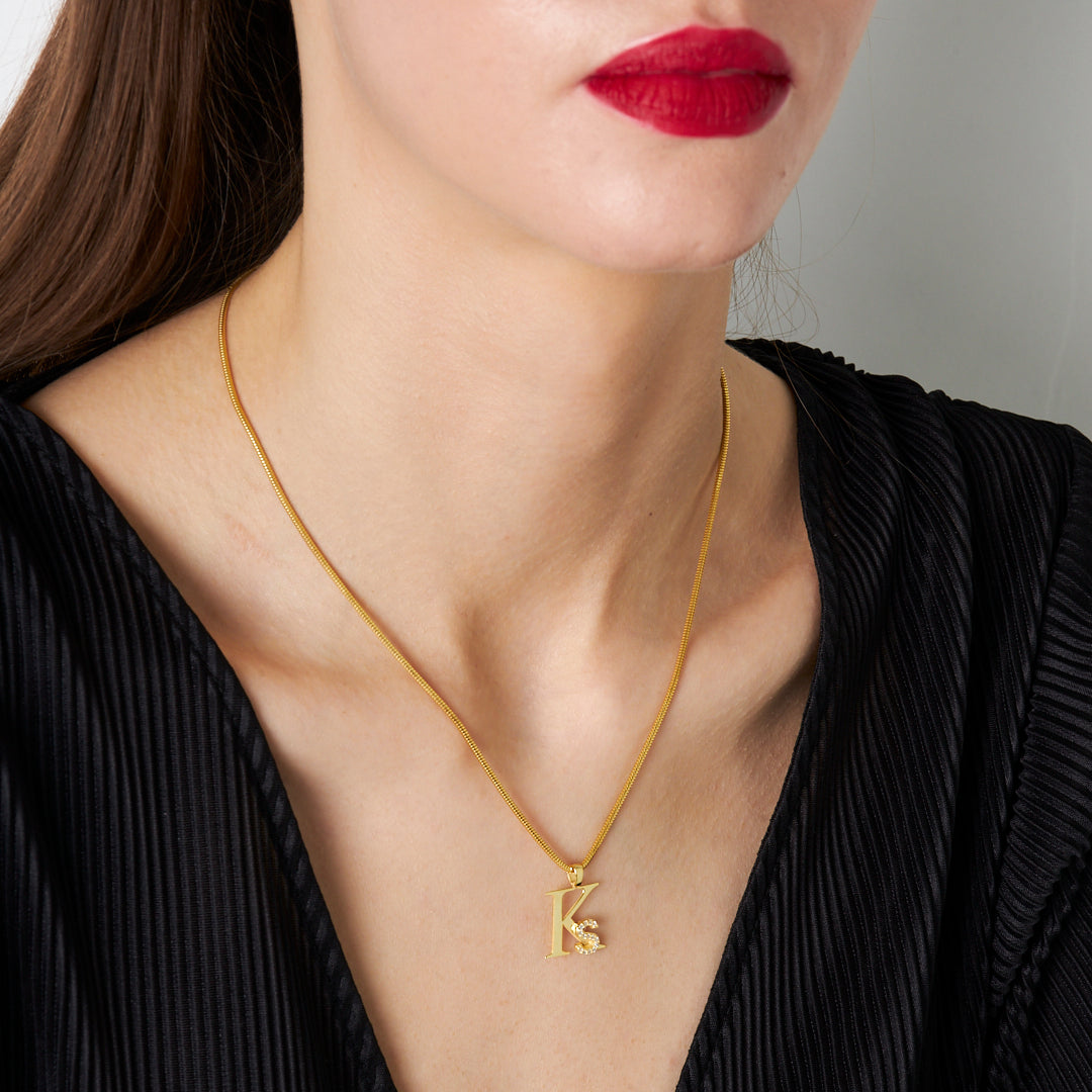 Uppercase and Lowercase Letter Combination Necklace - 925 SILVER
