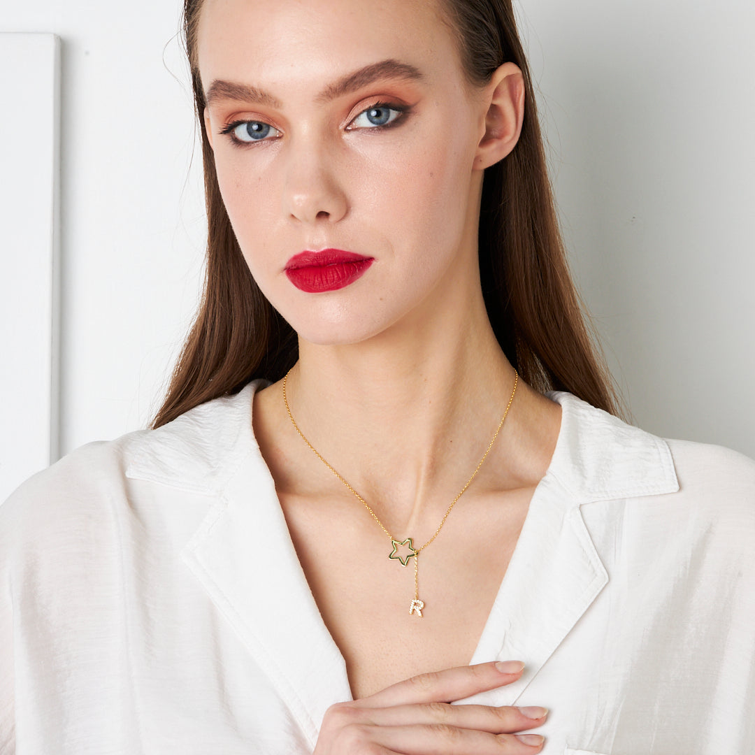 Star Letter Necklace - 925 Silver
