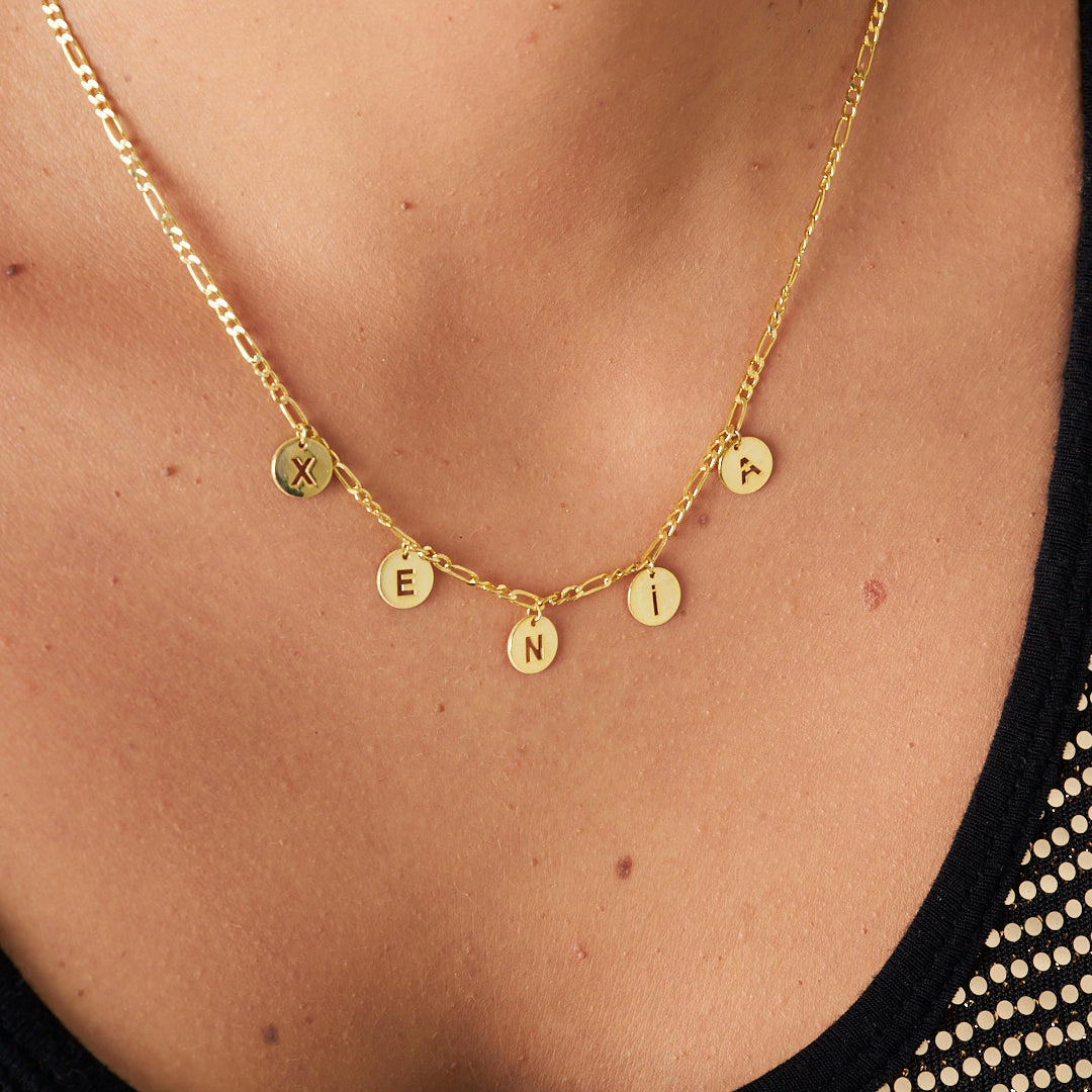 Sequin Name Necklace - 925 Silver