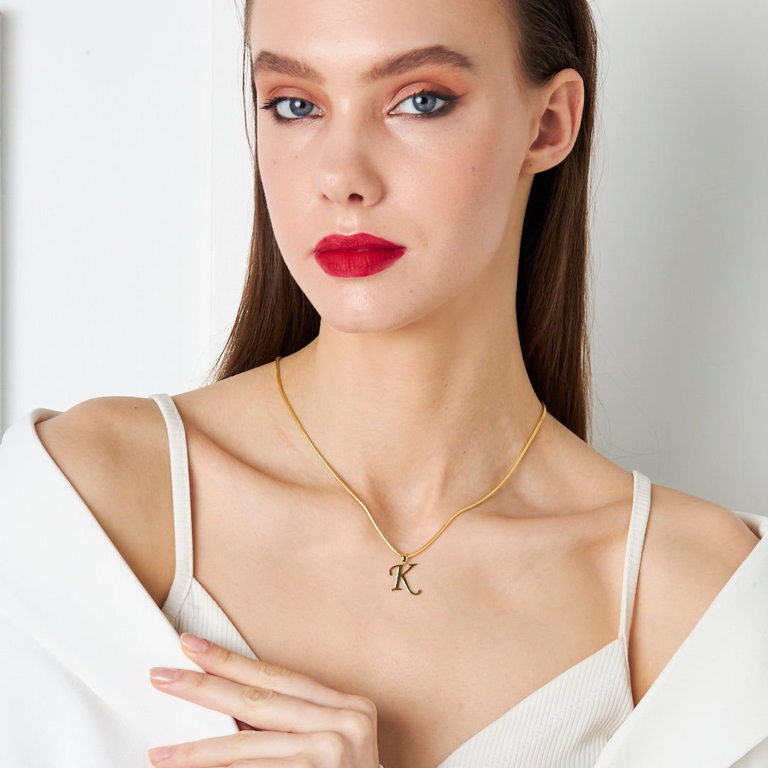 Single Letter Necklace - 925 SILVER