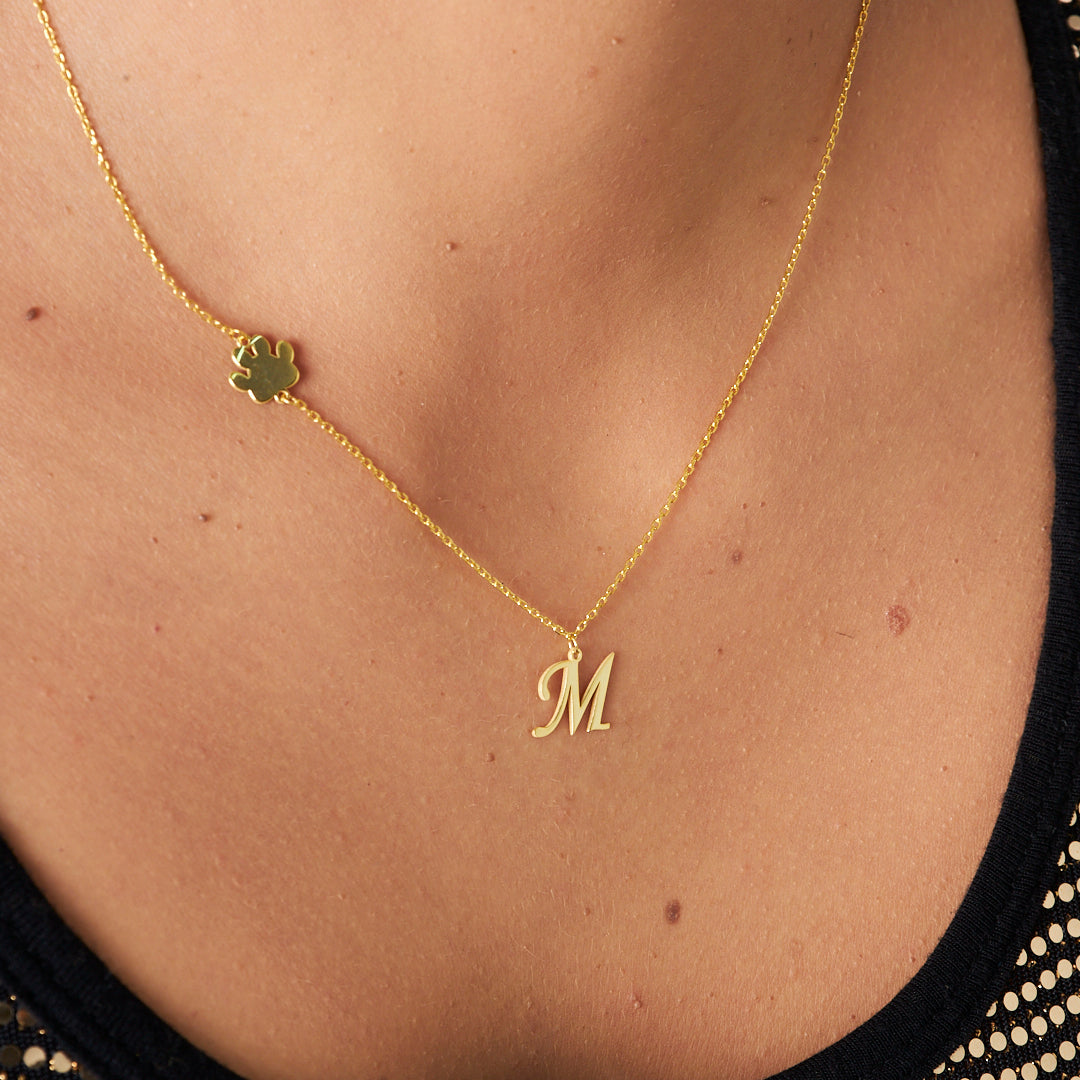 Paw Letter Necklace - 925 SILVER
