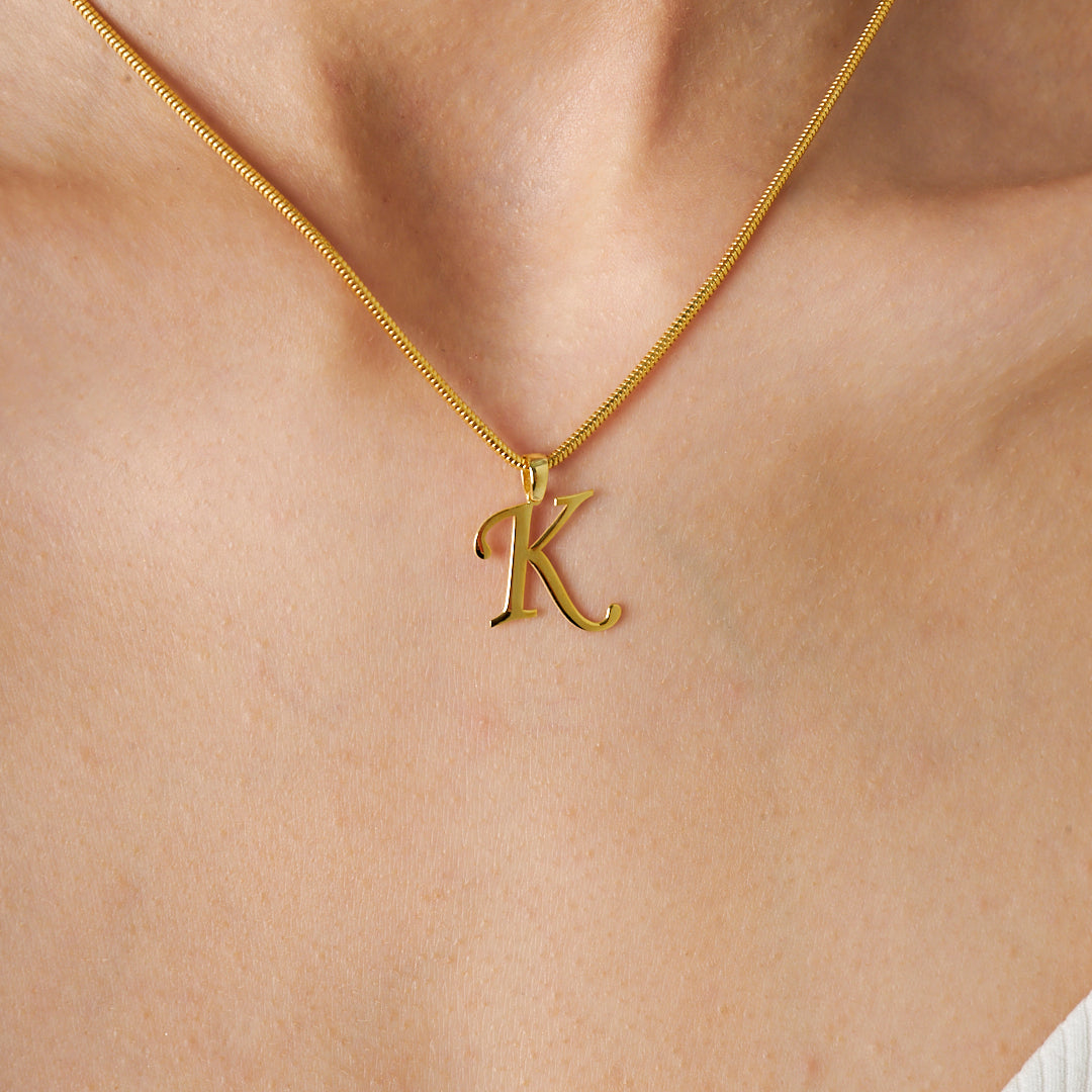 Single Letter Necklace - 925 SILVER