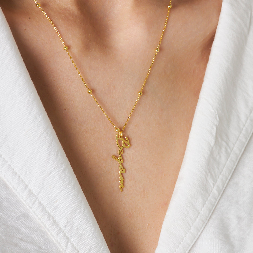 Ball Chain Name Necklace - 925 SILVER