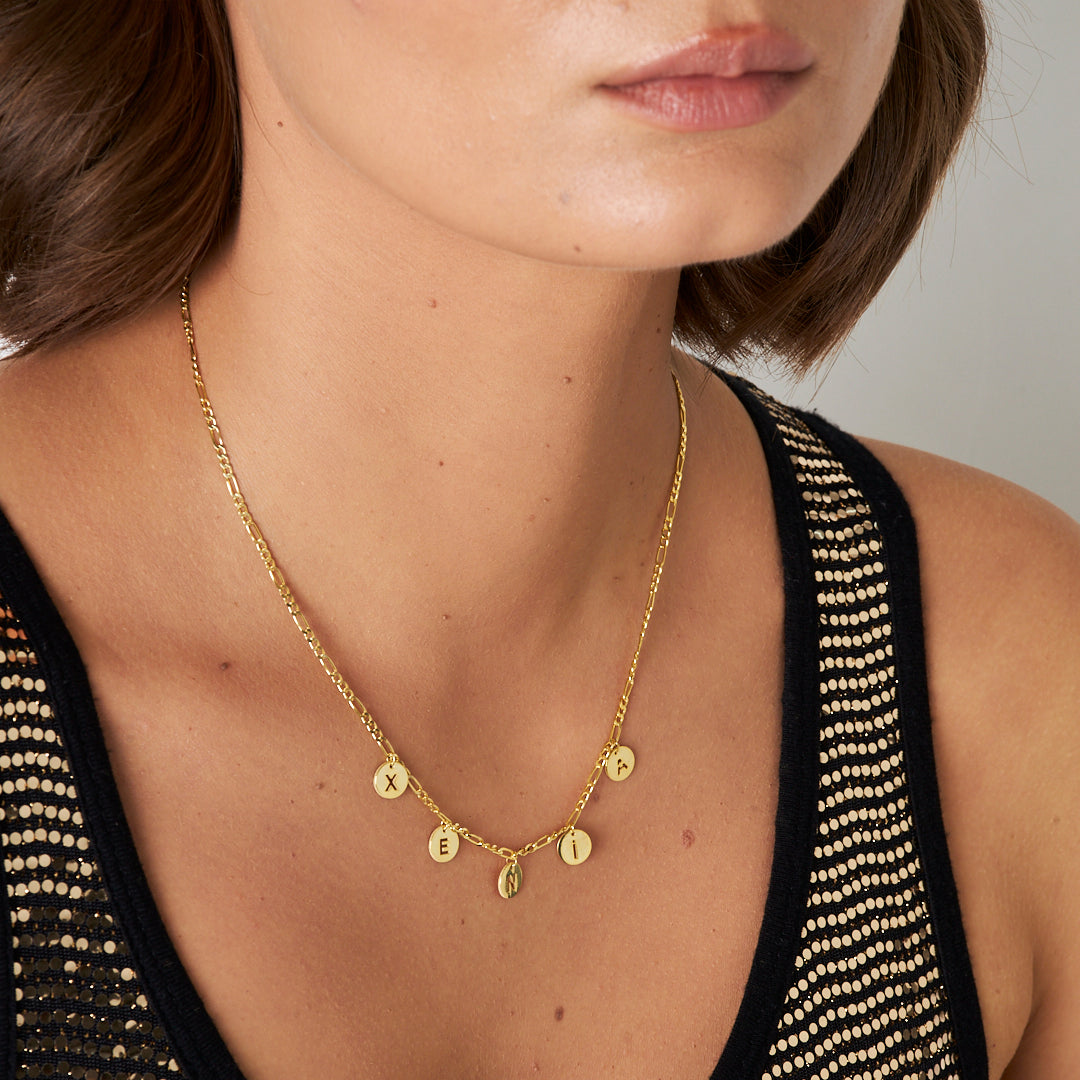 Sequin Name Necklace - 925 Silver