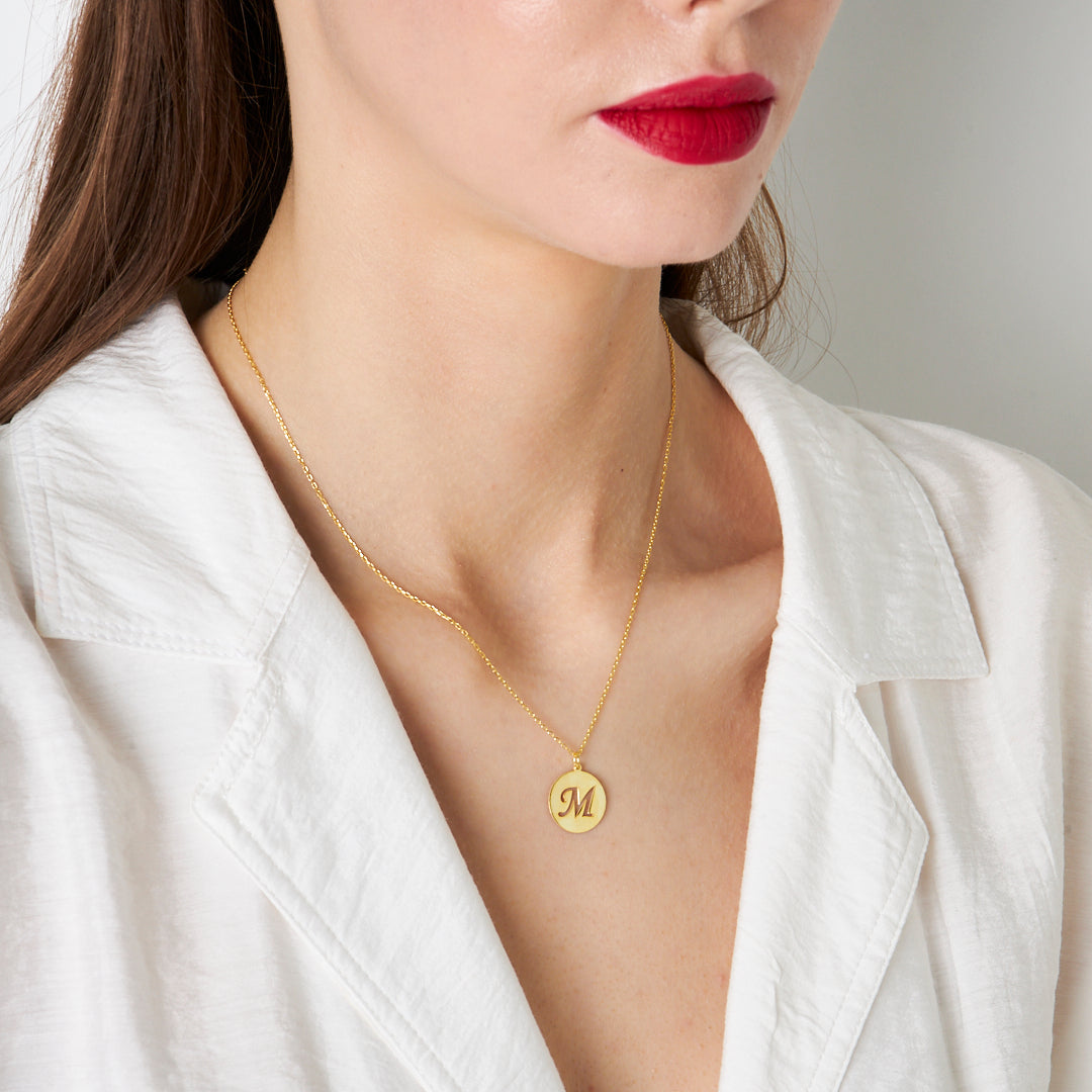 Monogram Initial Necklace - 925 Silver