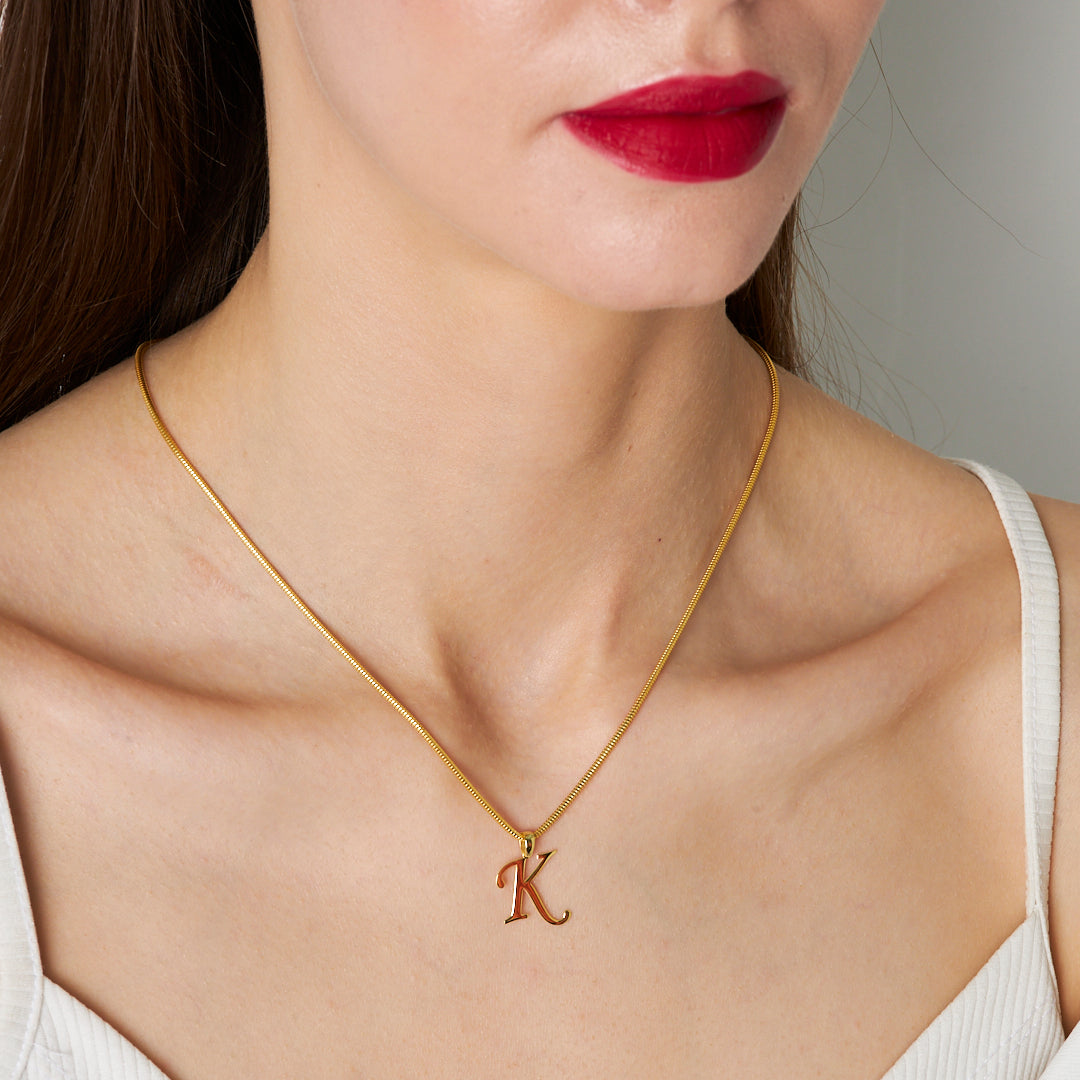 Single Letter Necklace - 925 SILVER