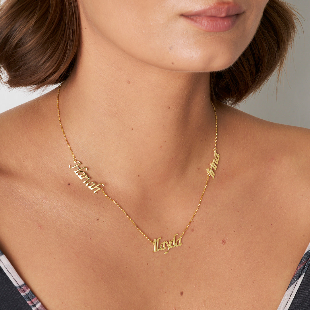 Three Name Necklace - 925 Silver