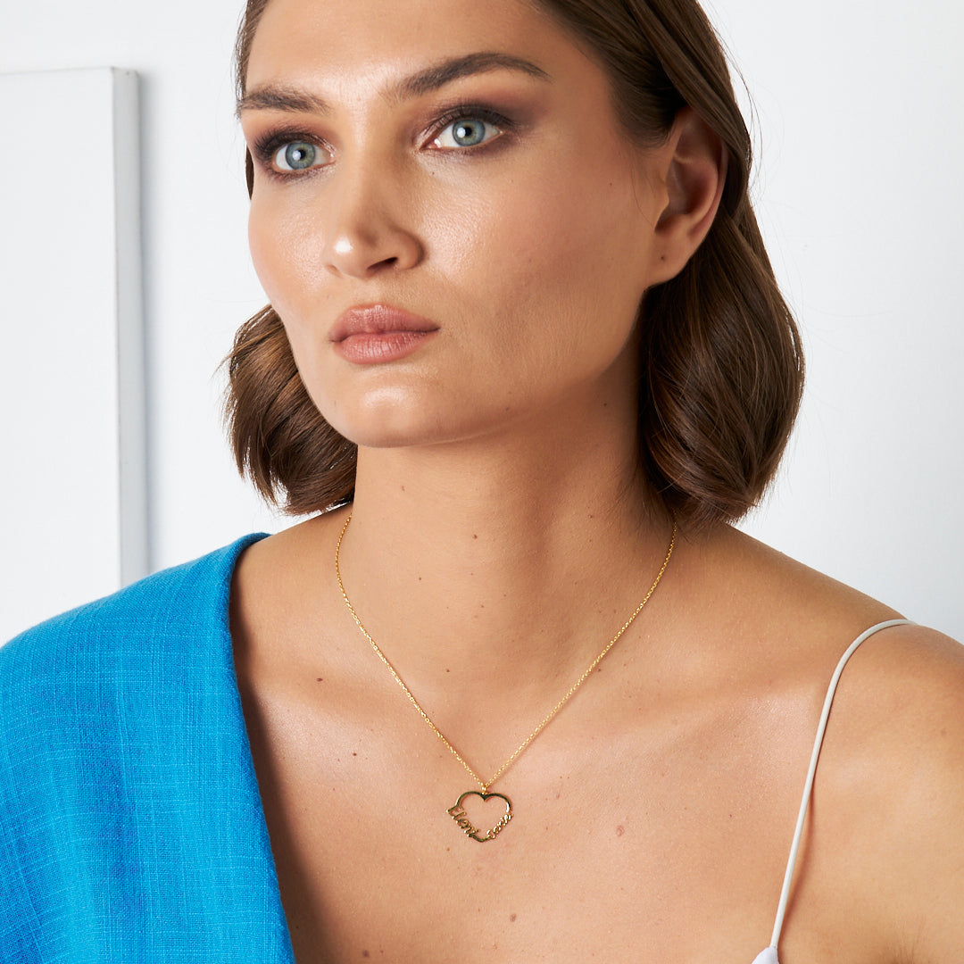 Heart Name Necklace - 925 Silver