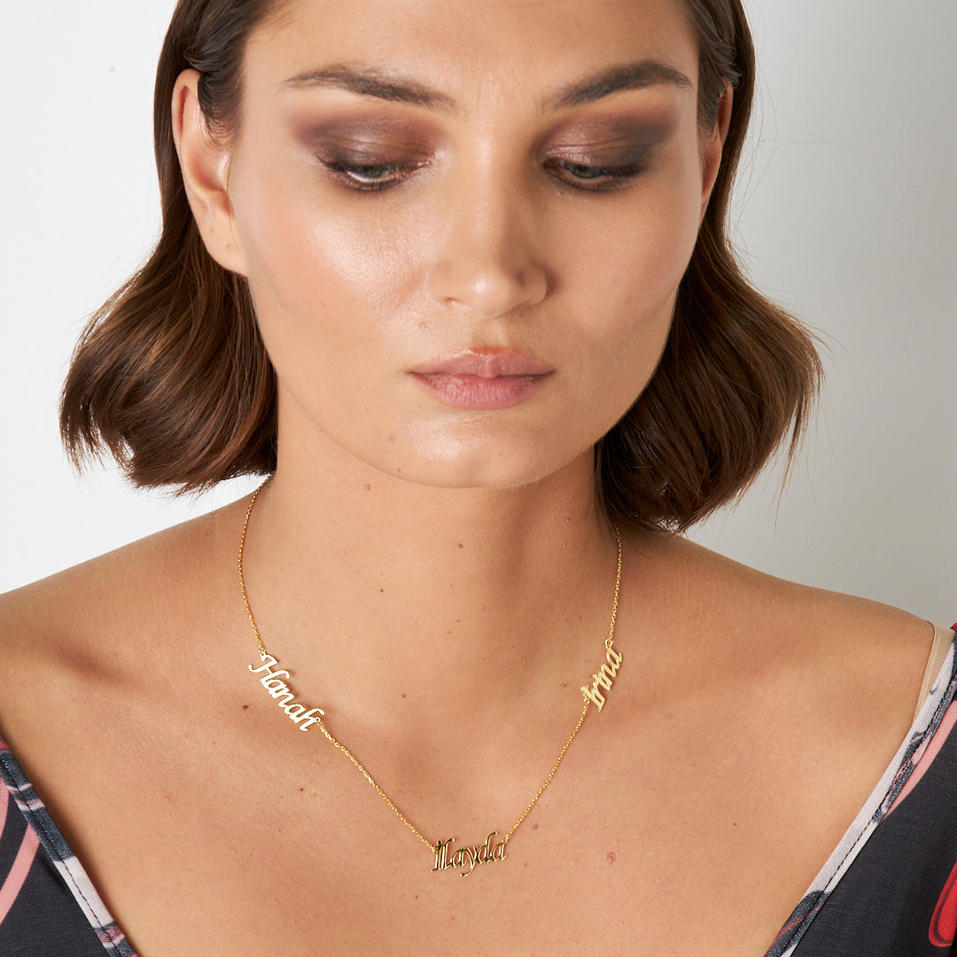 Three Name Necklace - 925 Silver
