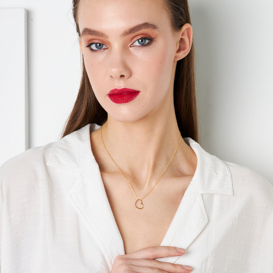 Elegant Simple Heart Necklace - 925 SILVER