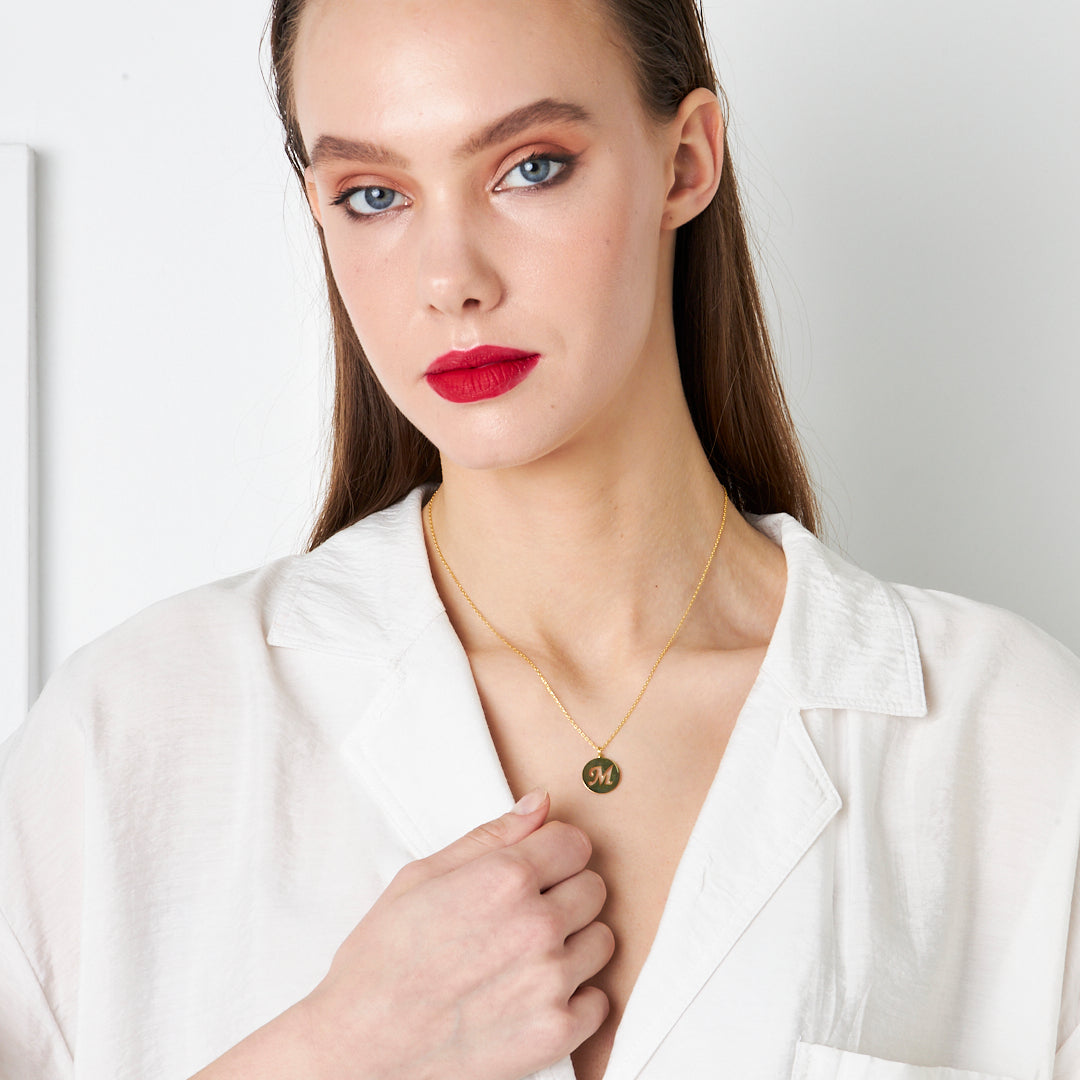 Monogram Initial Necklace - 925 Silver