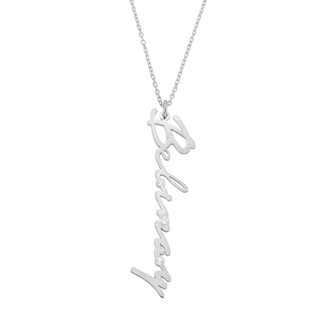 Stone Vertical Signature Necklace