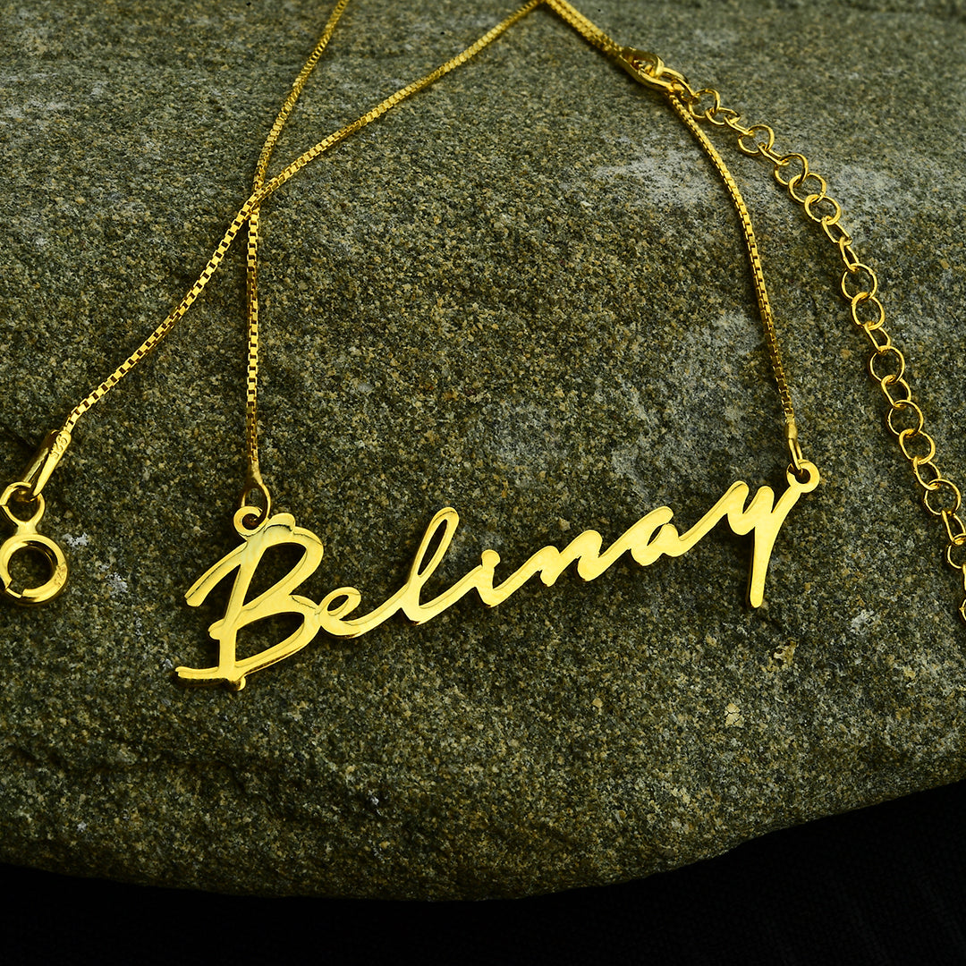 Horizontal Cube Chain Signature Necklace