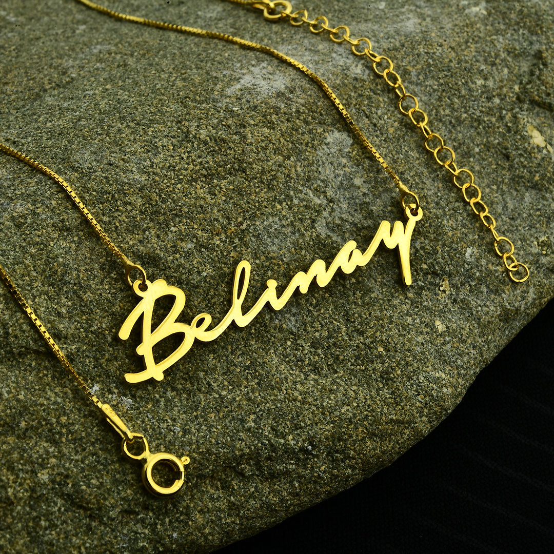 Horizontal Cube Chain Signature Necklace