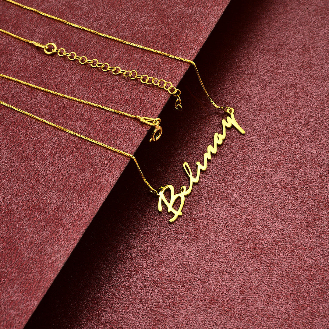 Horizontal Cube Chain Signature Necklace