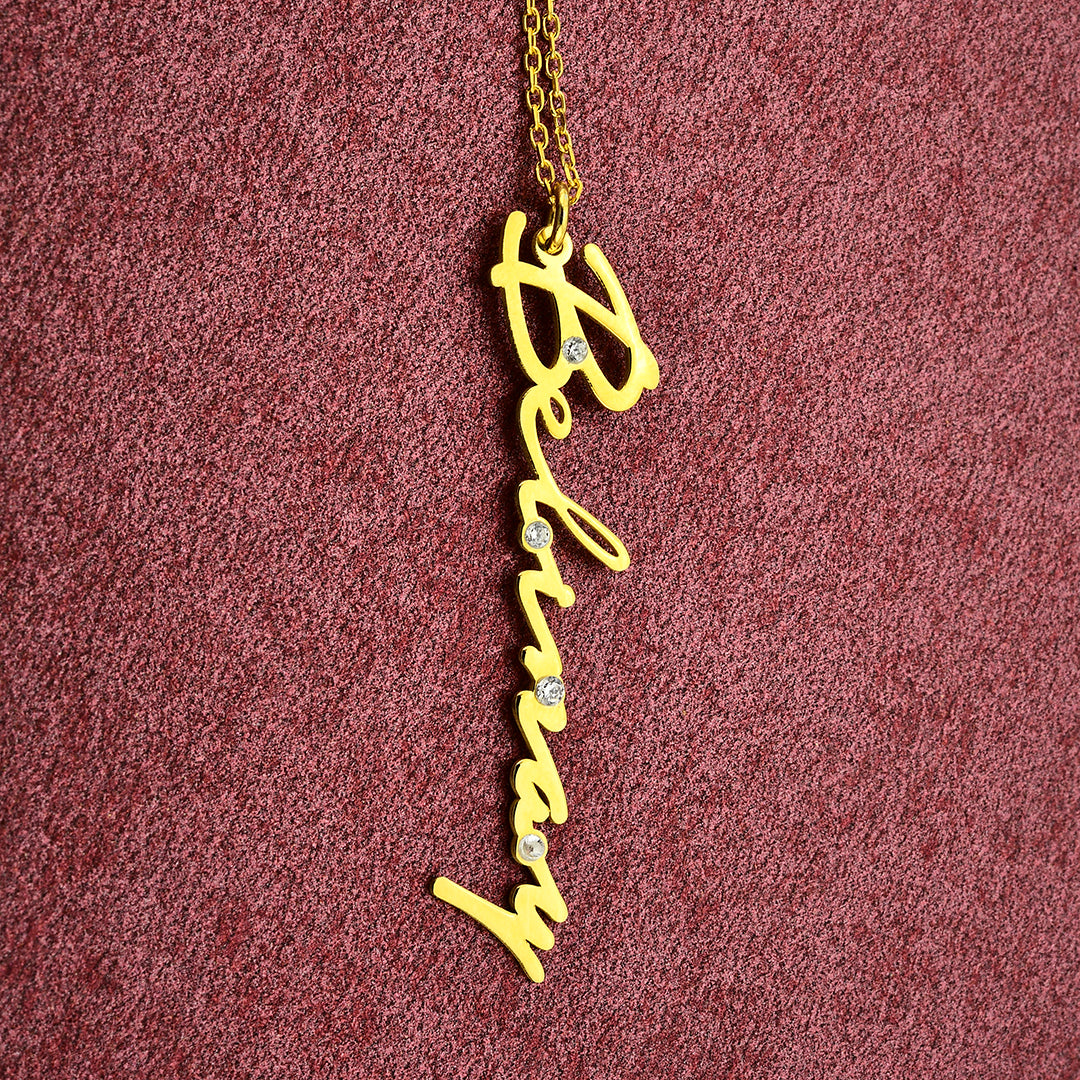 Stone Vertical Signature Necklace