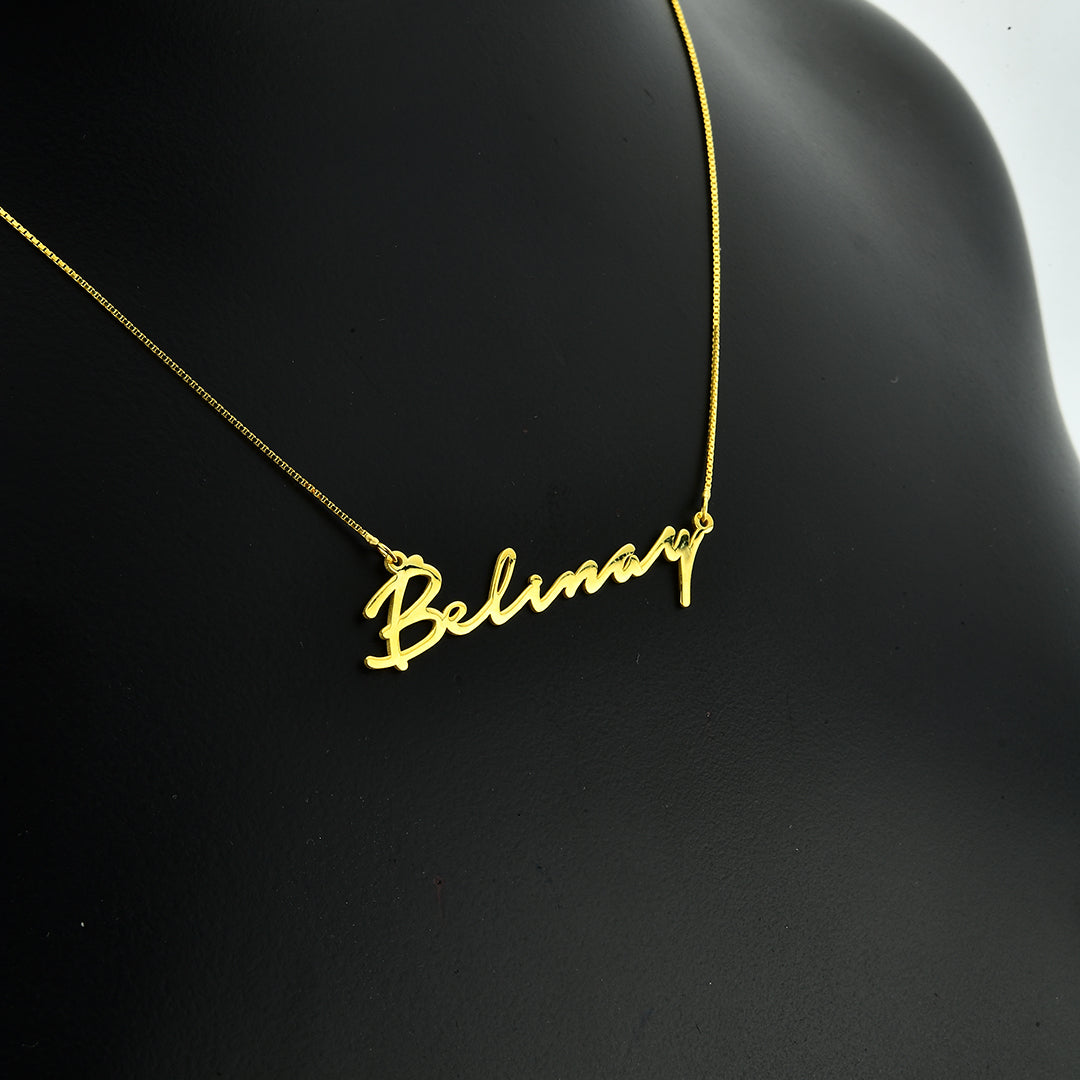 Horizontal Cube Chain Signature Necklace