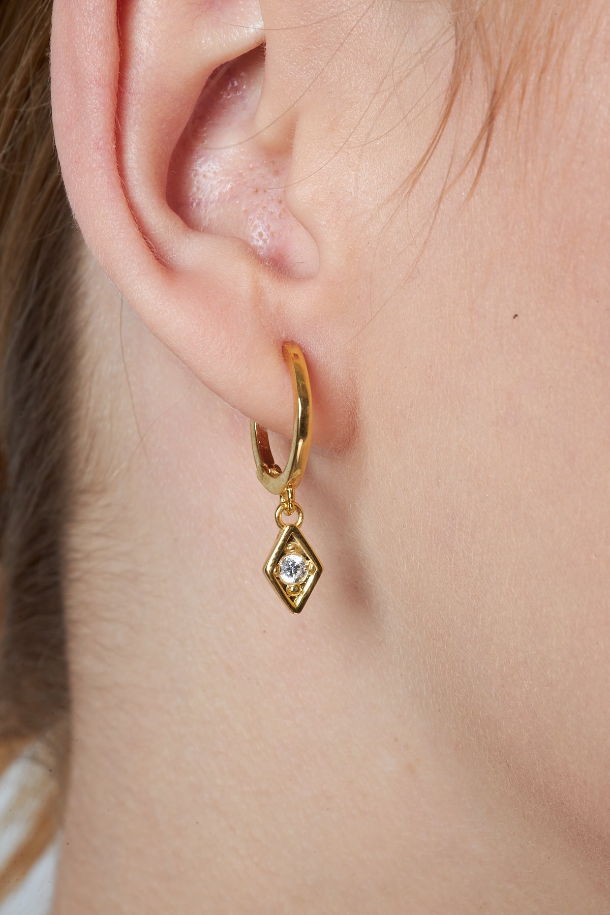 Zircon Stone Dangle Earrings - 925 SILVER