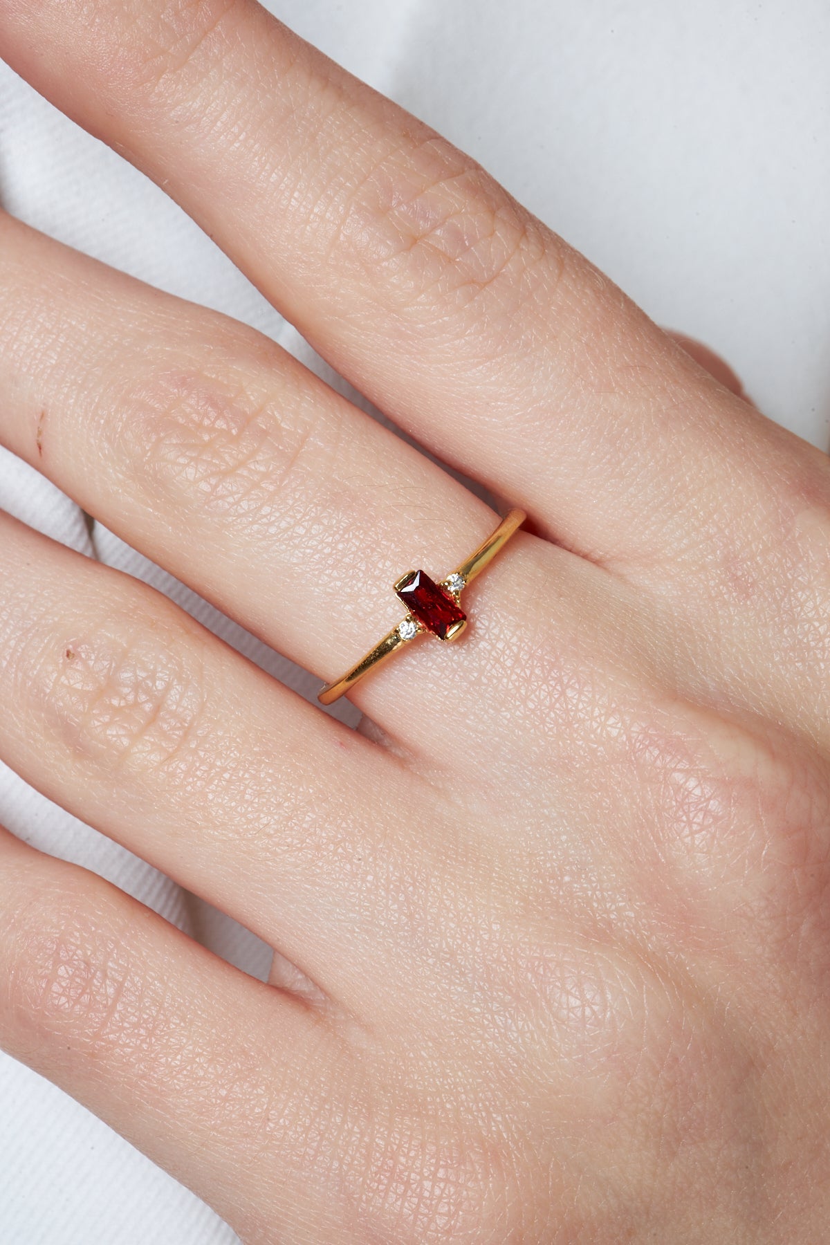 Colorful Solitaire Baguette Ring - 925 SILVER