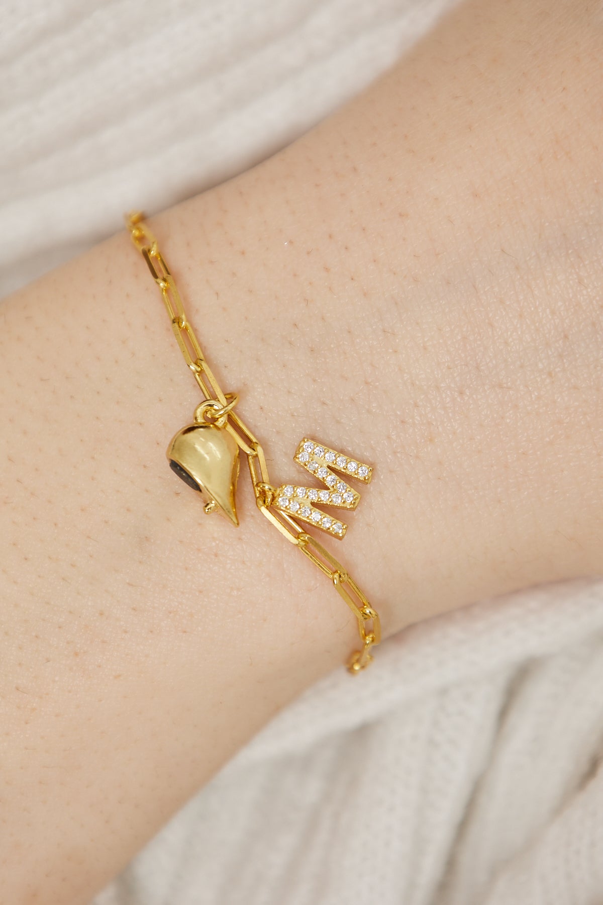 Magnetic Heart Letter Couple Bracelet - 925 SILVER