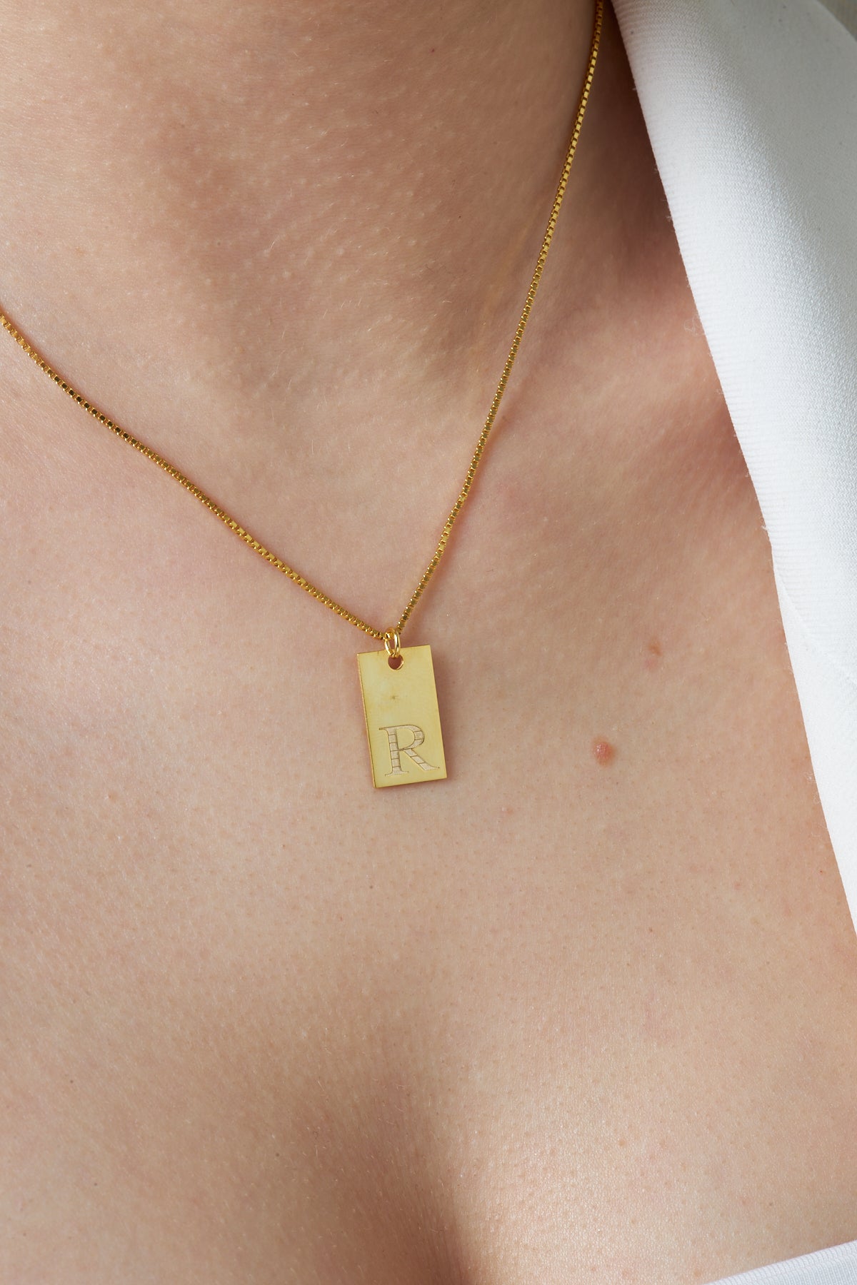 Plate Alphabet Necklace - 925 Silver