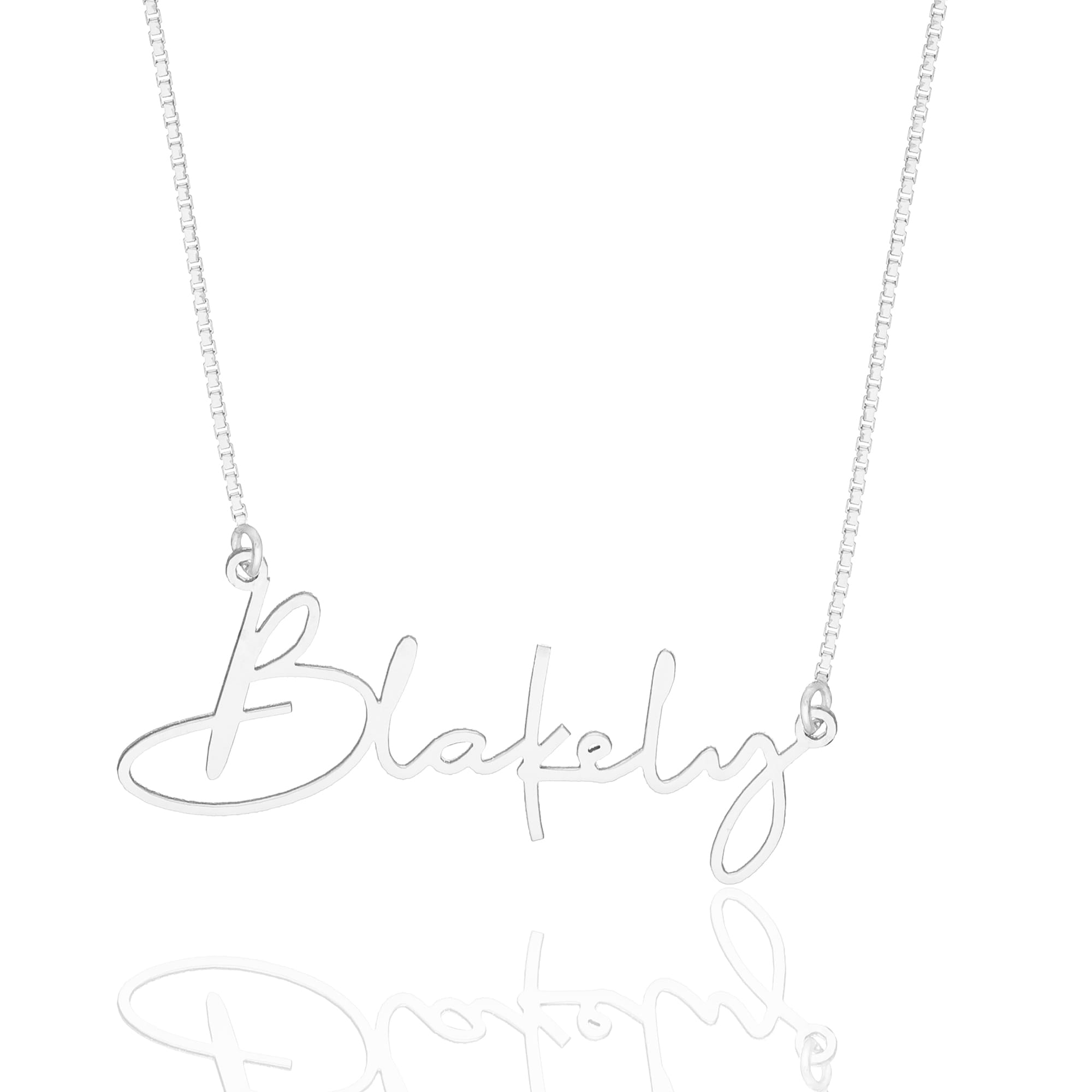 Signed Horizontal Name Necklace - 925 Silver