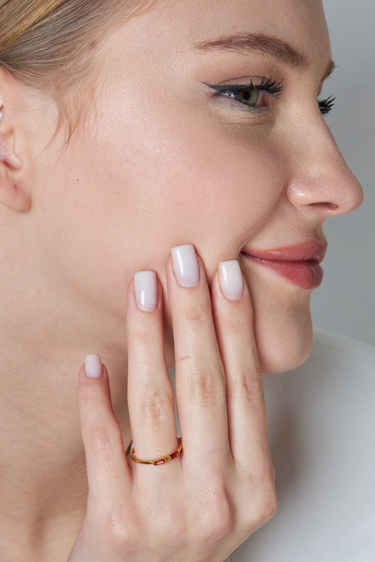Red Stone Baguette Ring - 925 SILVER