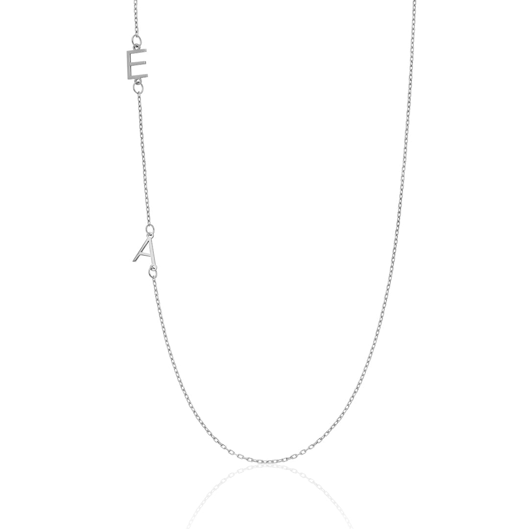 Double Letter Collarbone Necklace - 925 SILVER