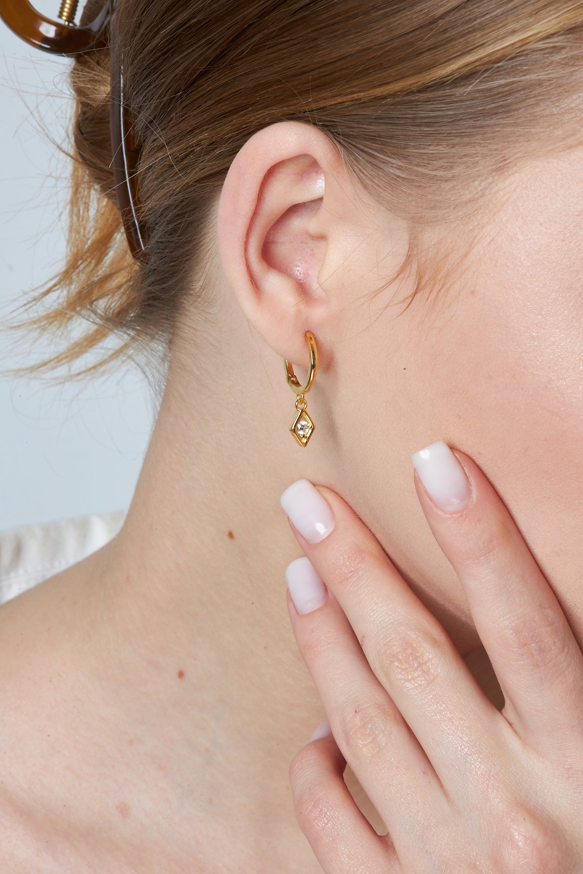 Zircon Stone Dangle Earrings - 925 SILVER