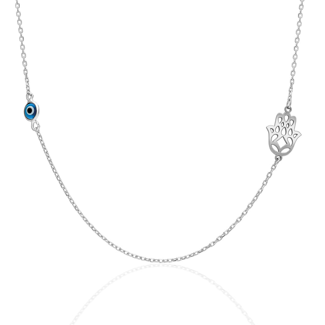 Evil Eye Hand Necklace - 925 Silver