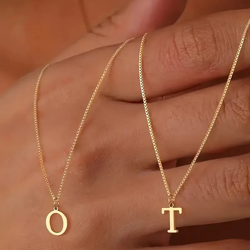 Minimal Single Letter Necklace - 925 Silver