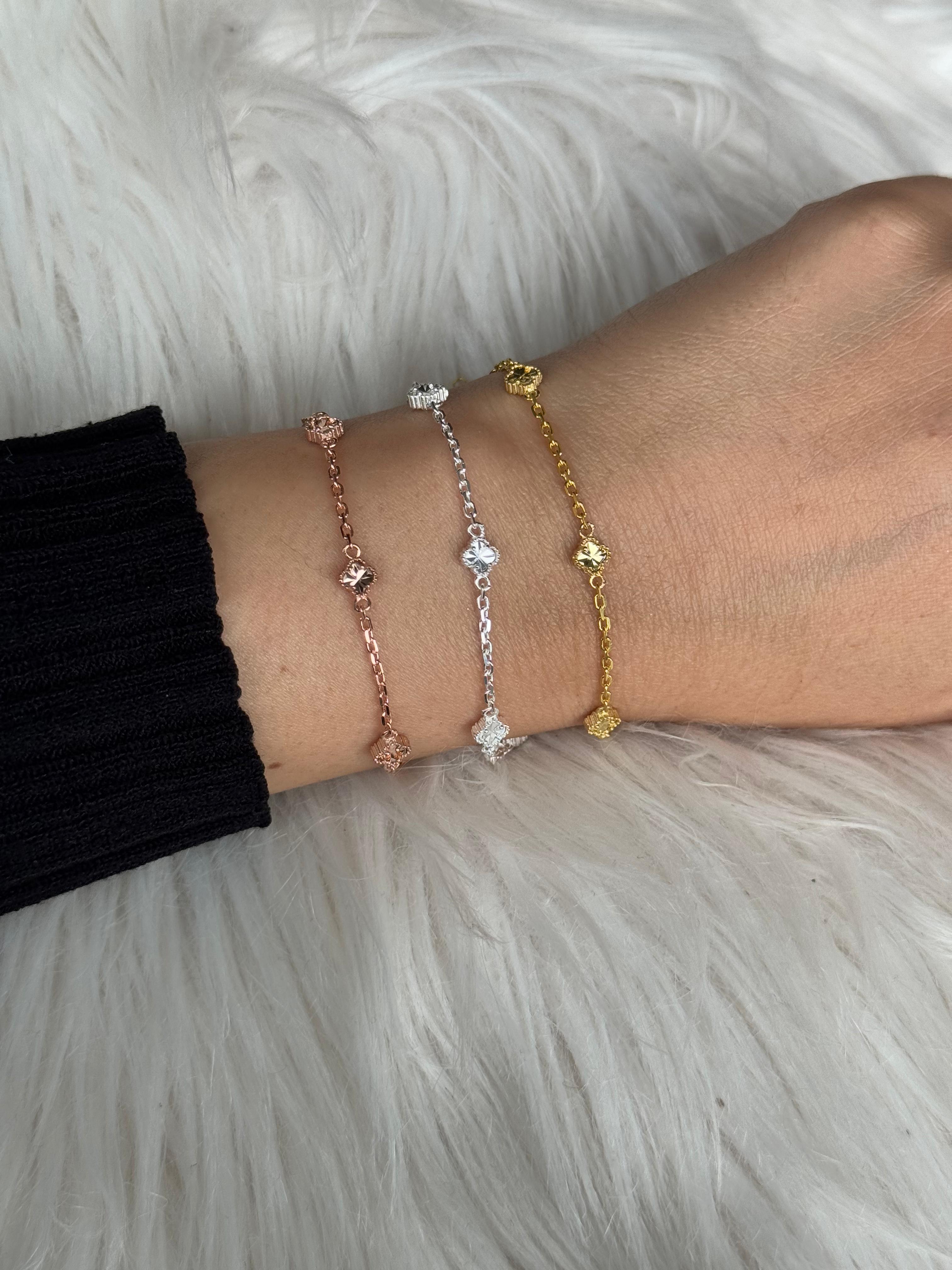 Modern Minimal Clover Bracelet 925 SILVER