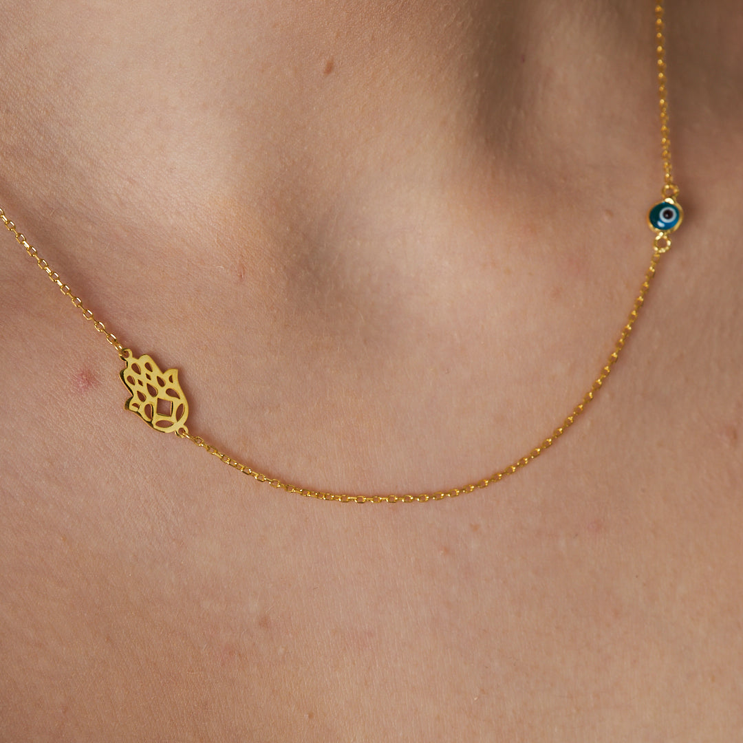 Evil Eye Hand Necklace - 925 Silver