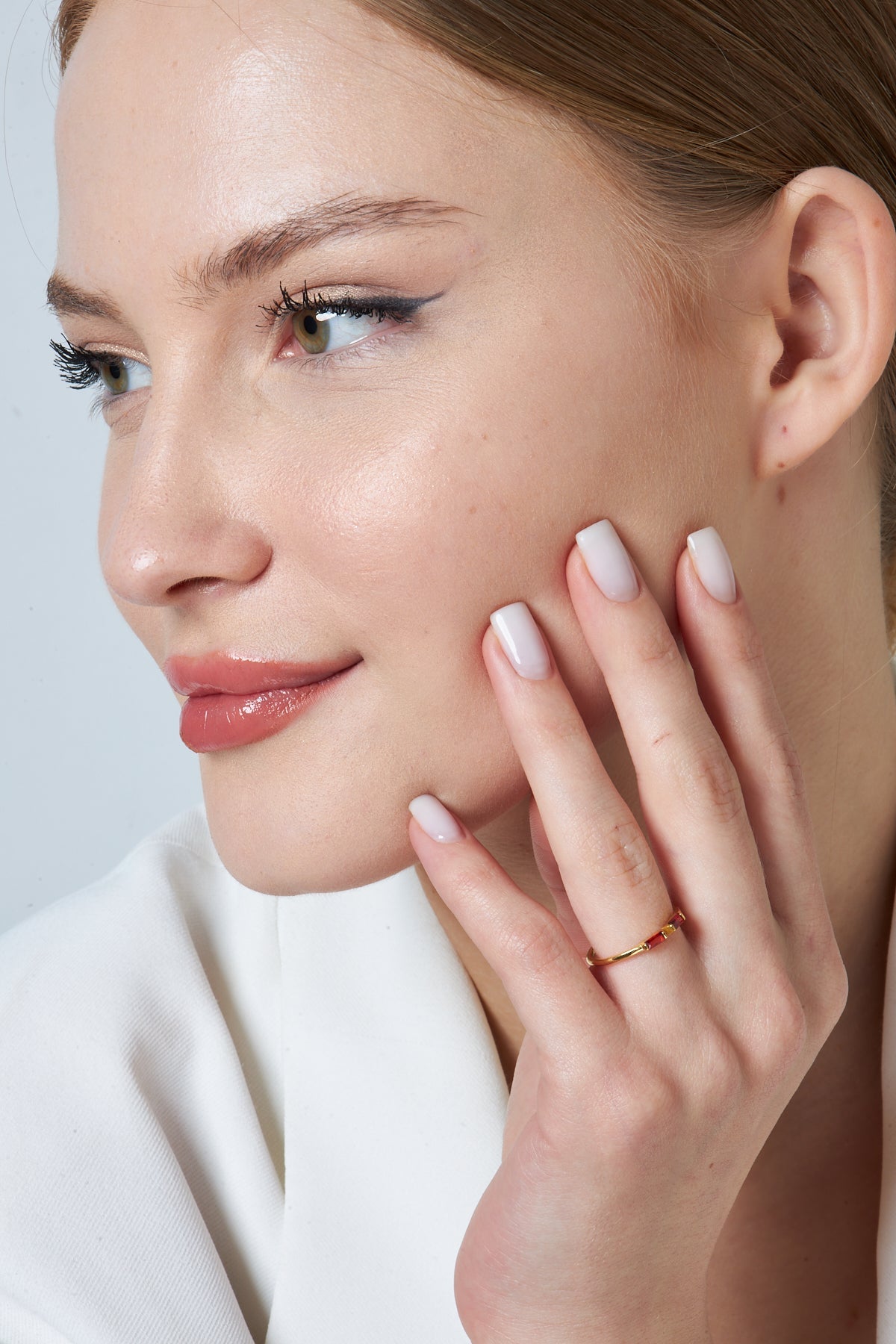 Red Stone Baguette Ring - 925 SILVER